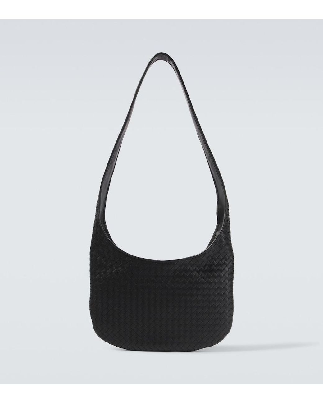 Bottega Veneta Black Veneto Intrecciato Leather Messenger Bag for men