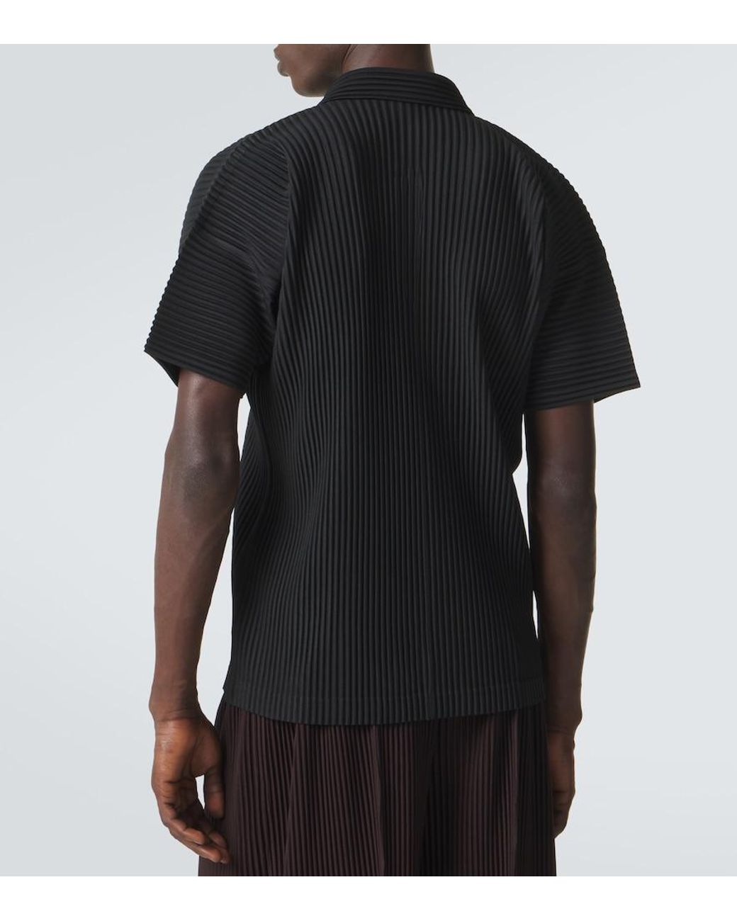 Homme Plissé Issey Miyake Black Basics Pleated Polo Shirt for men