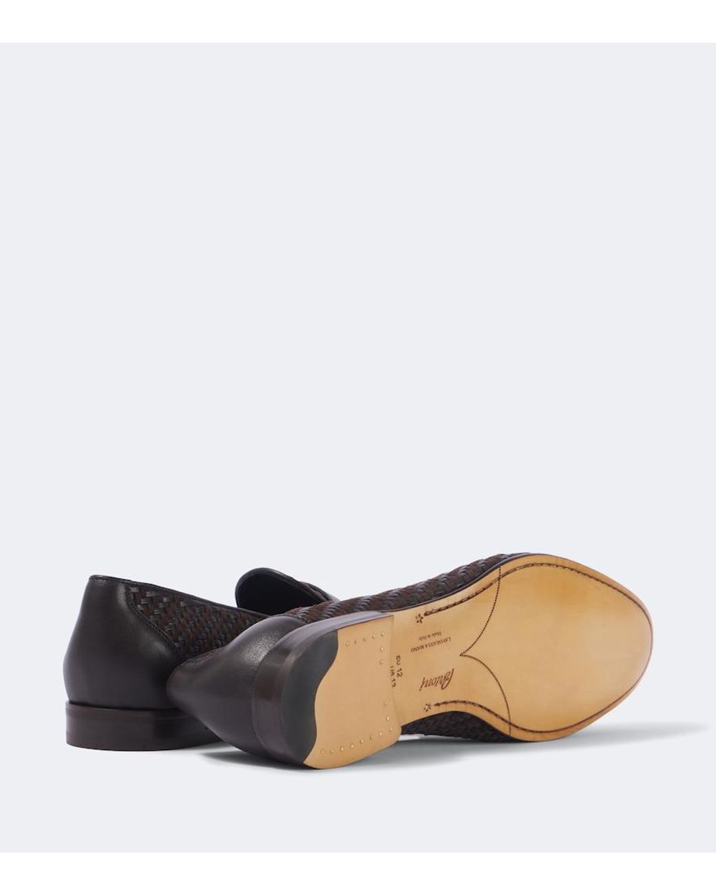Brioni Black Appia Leather And Suede Penny Loafers for men