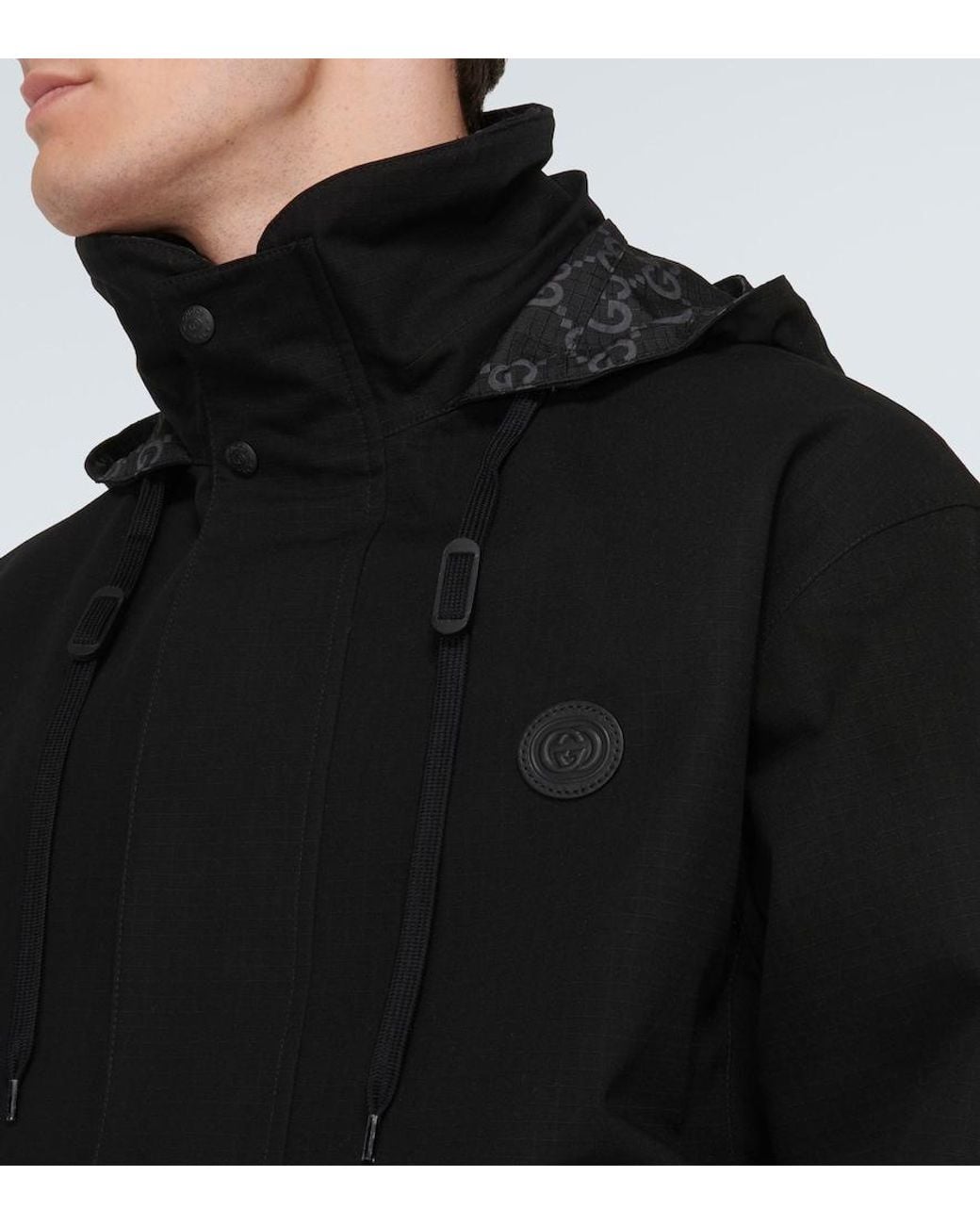 Gucci Black Interlocking Logo Ripstop Jacket for men
