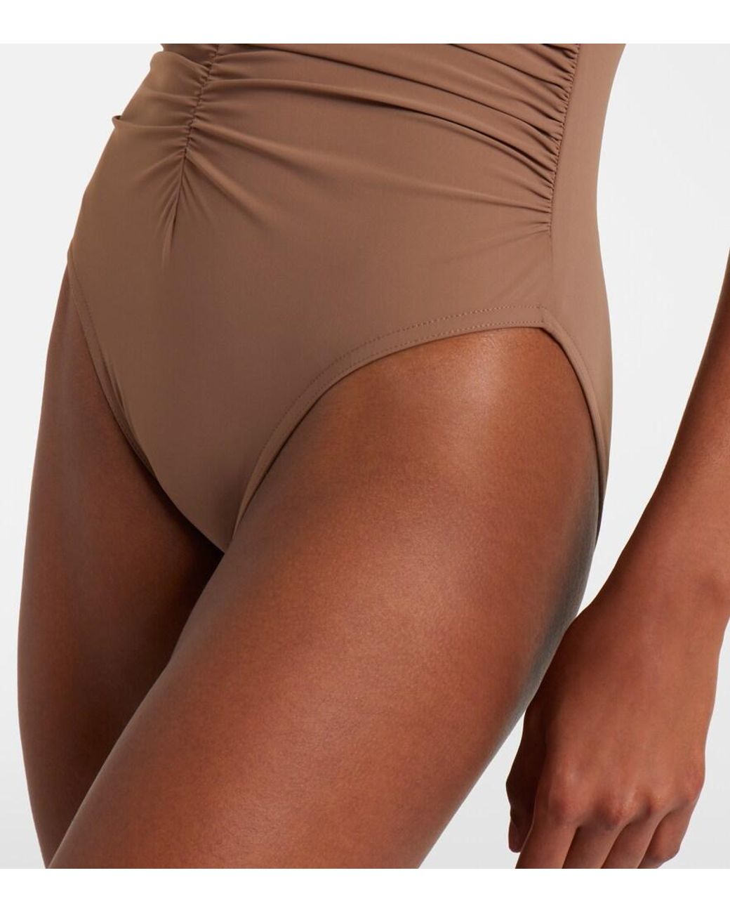 Karla Colletto Brown Smart Ruched Swimsuit