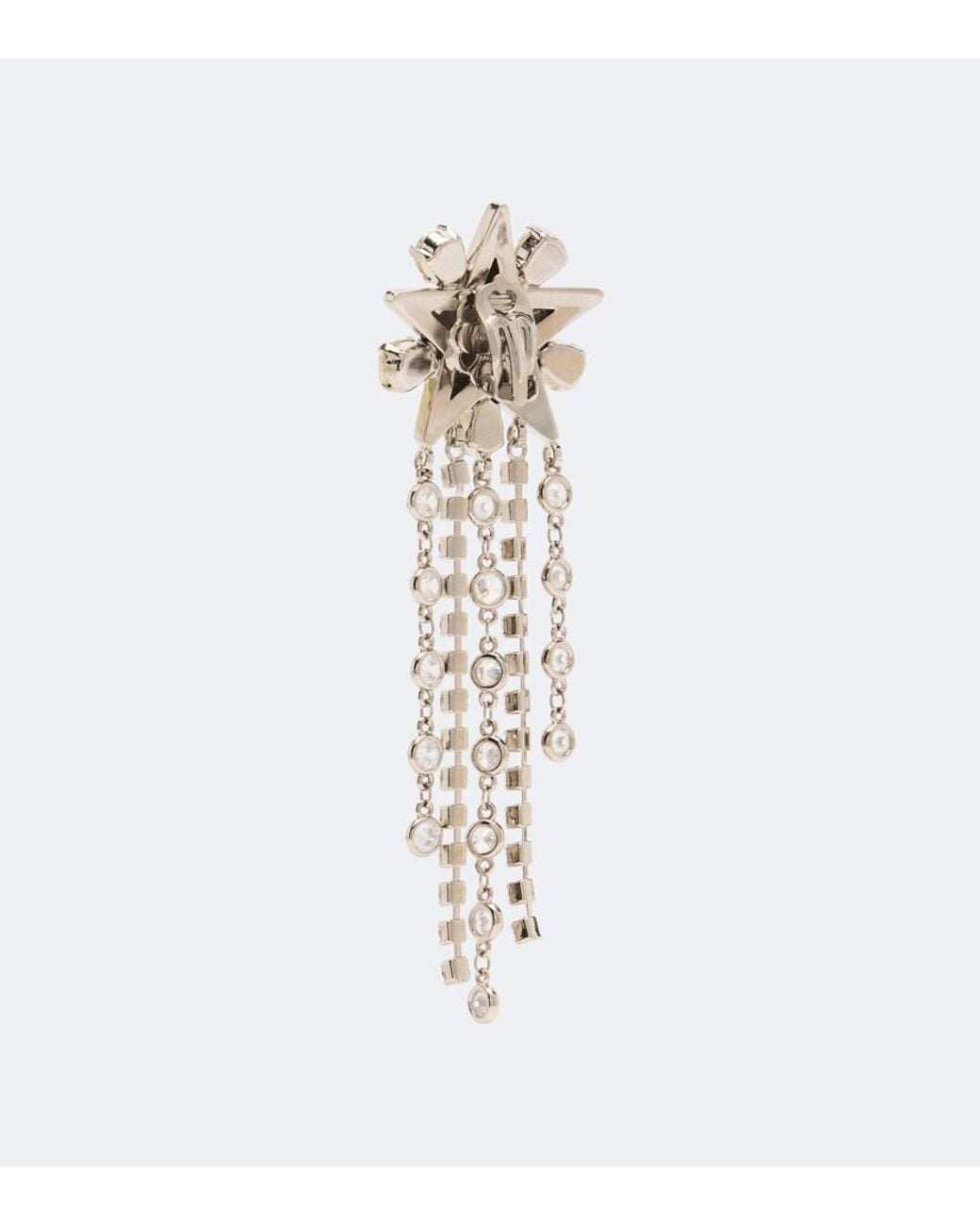 Dolce & Gabbana White Star Embellished Clip-On Drop Earrings