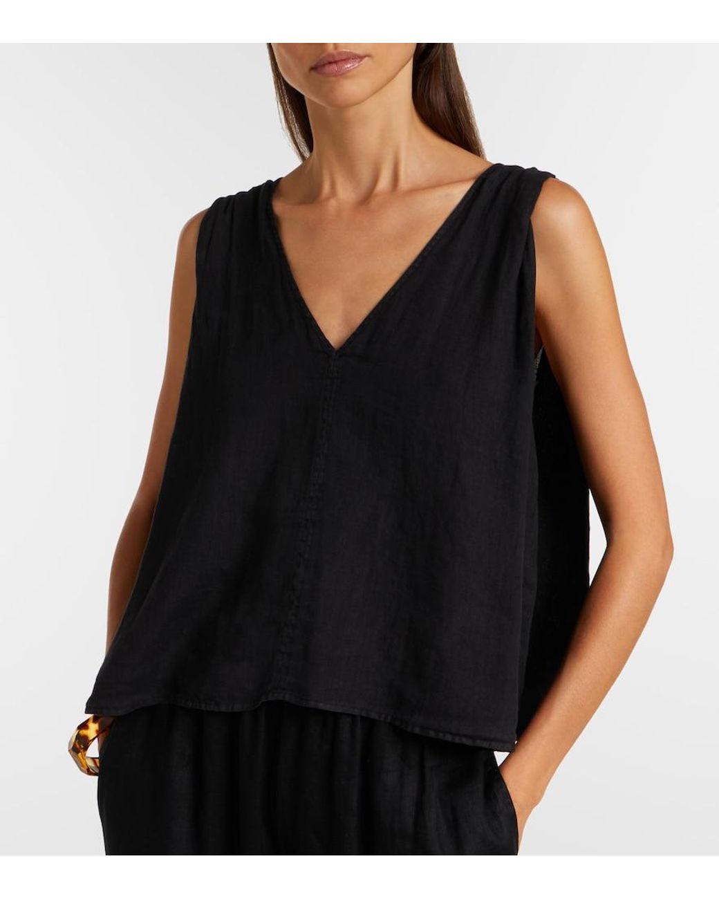 Velvet Black Renna Linen Top