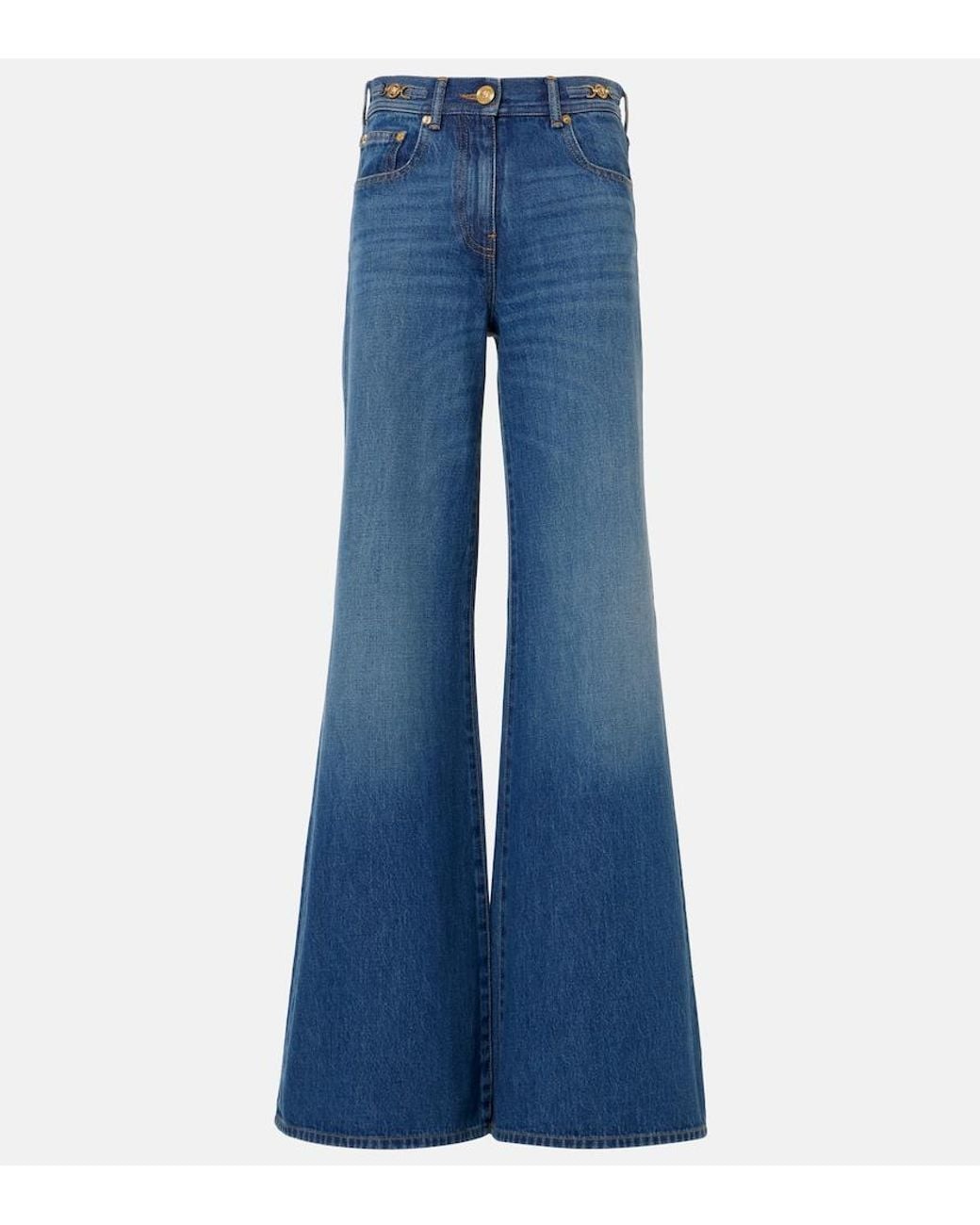 Versace Blue Medusa '95 High-Rise Flared Jeans