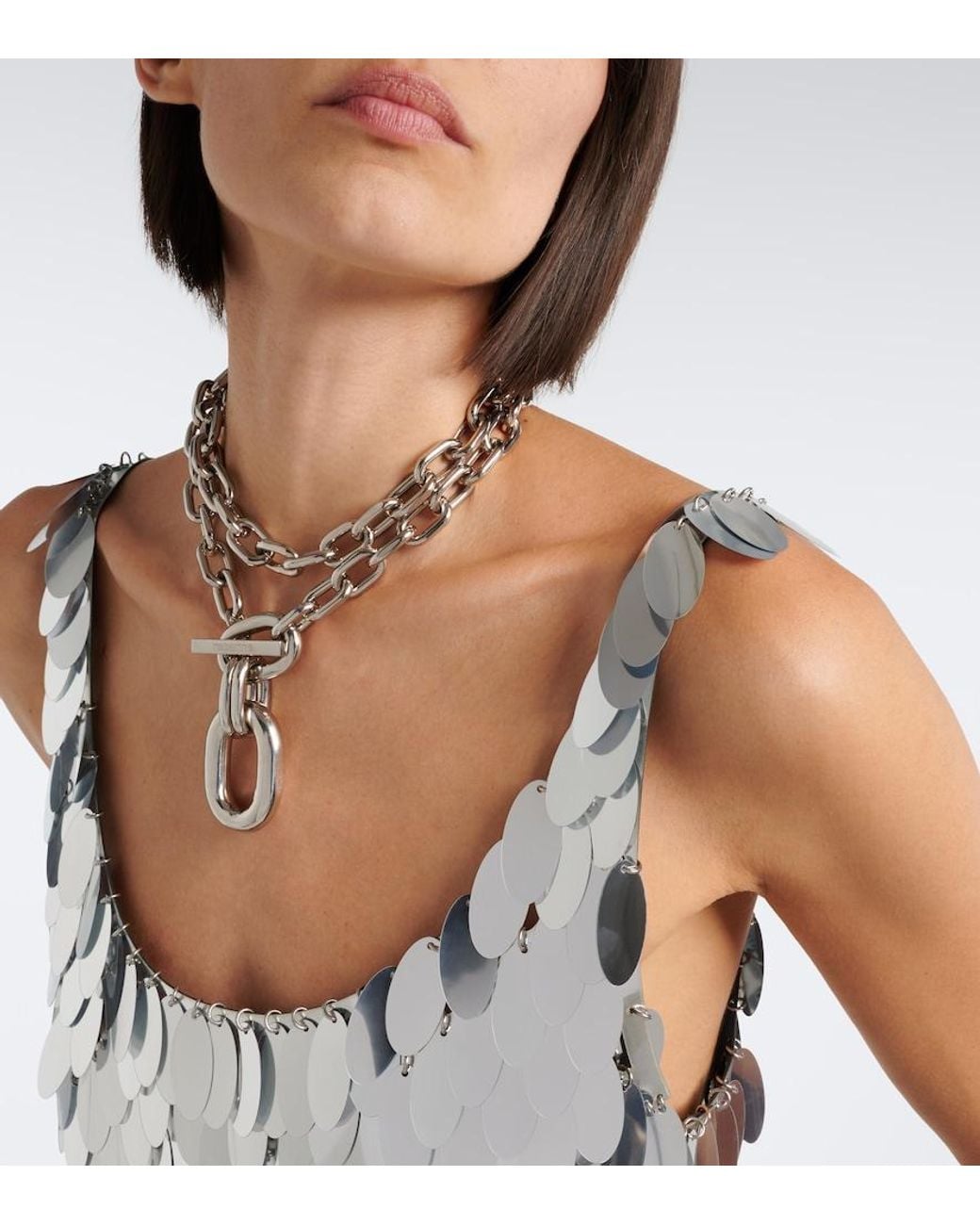 Rabanne White Sequin-Embellished Top