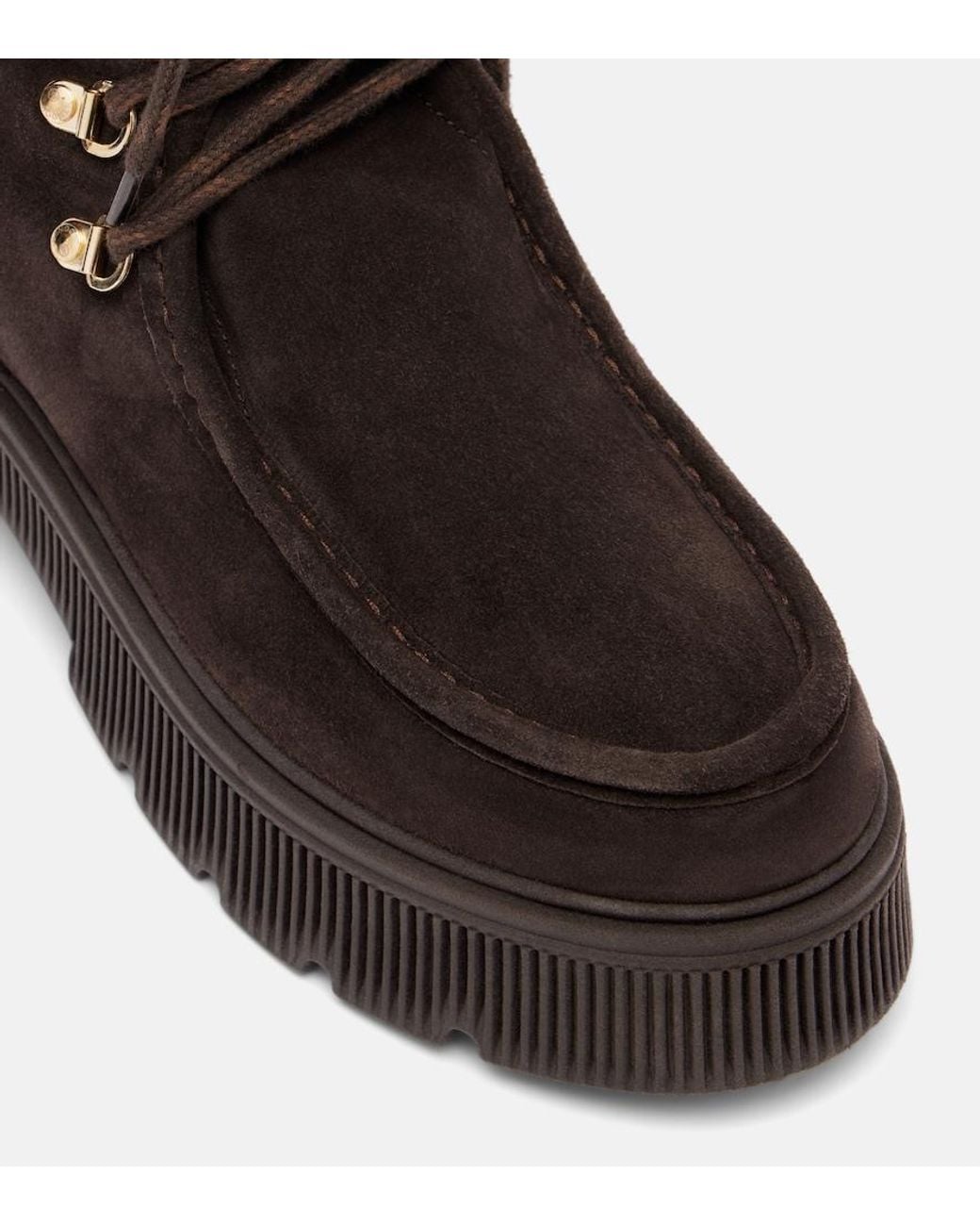 Bogner Black Turin Shearling-Trimmed Suede Lace-Up Boots