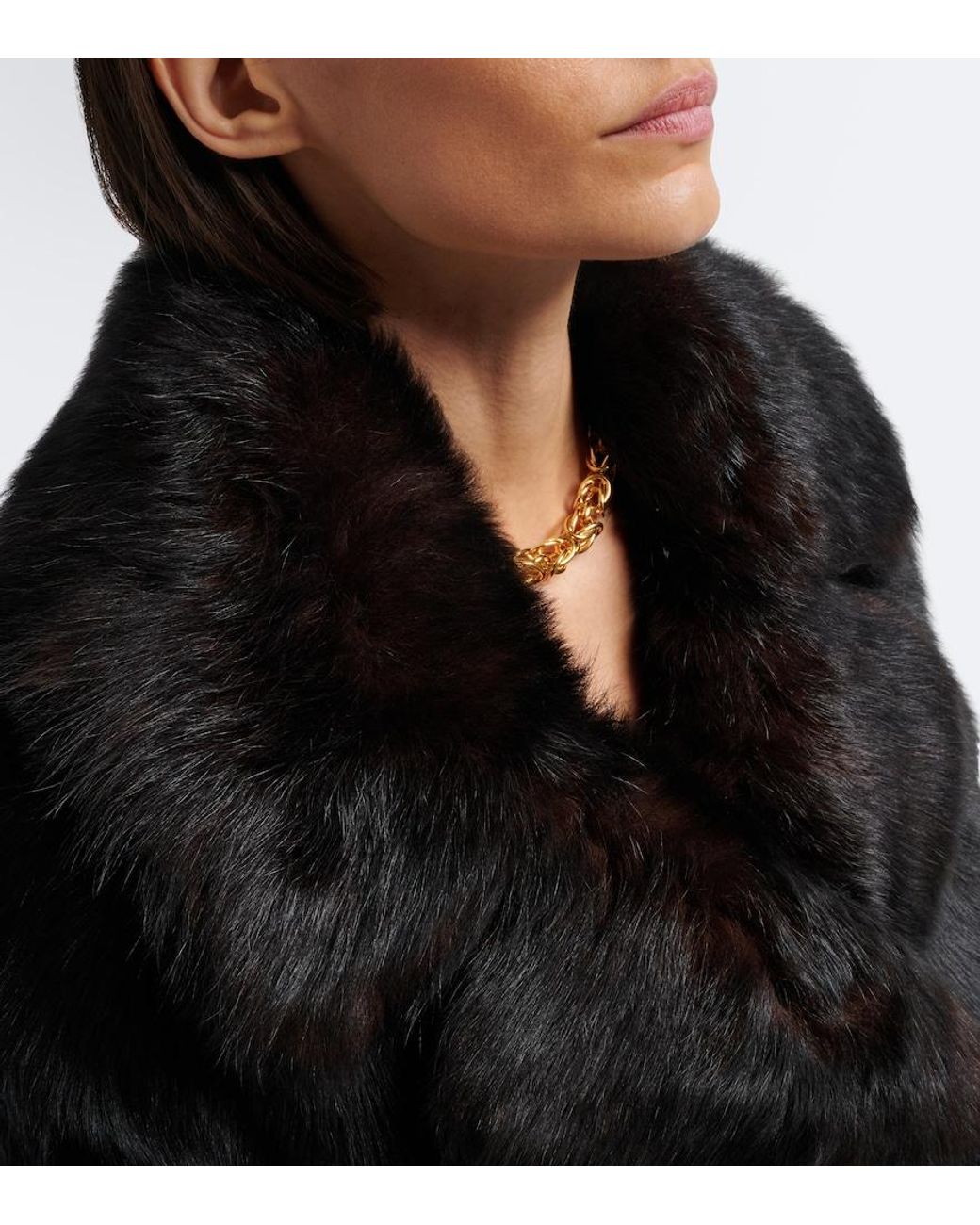 Nili Lotan Black Cleophee Double-Breasted Shearling Jacket