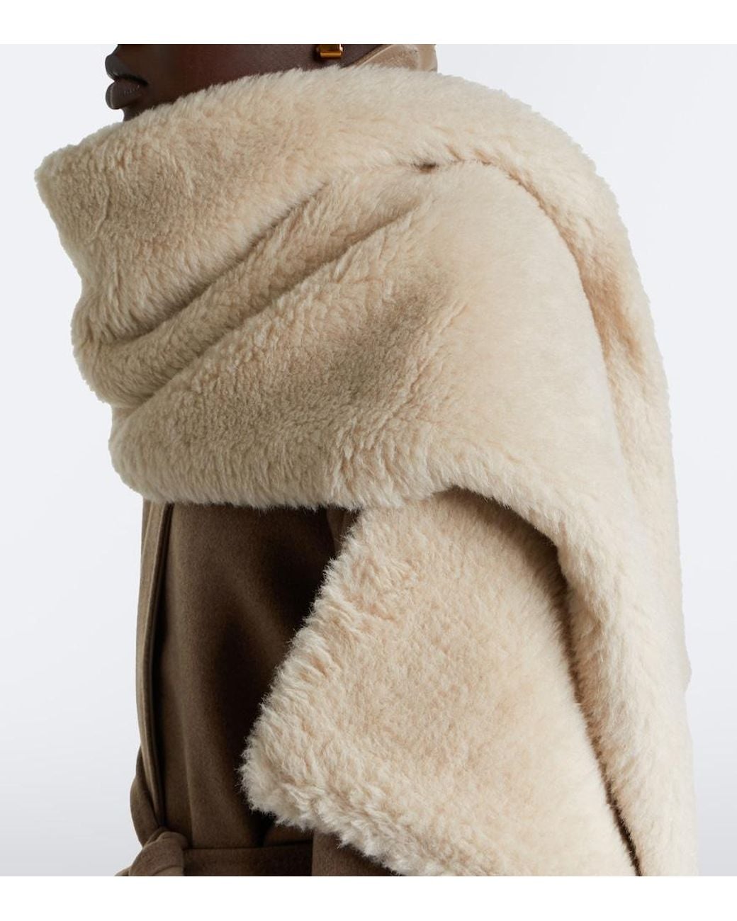 Max Mara Natural Shearling Scarf