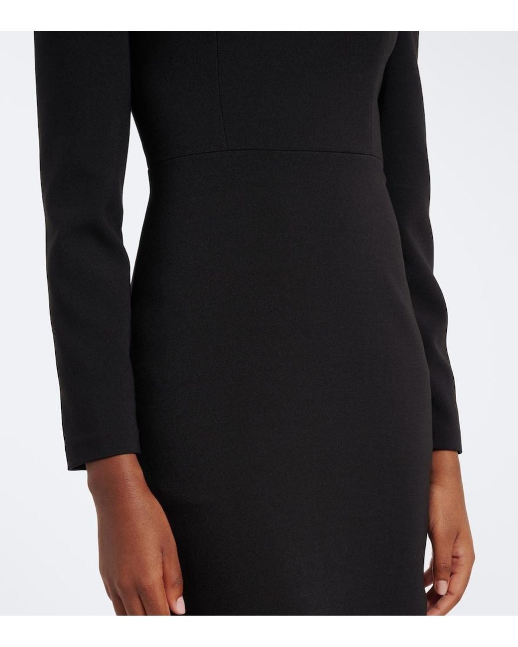Roland Mouret Black Paneled Crepe Cocktail Dress