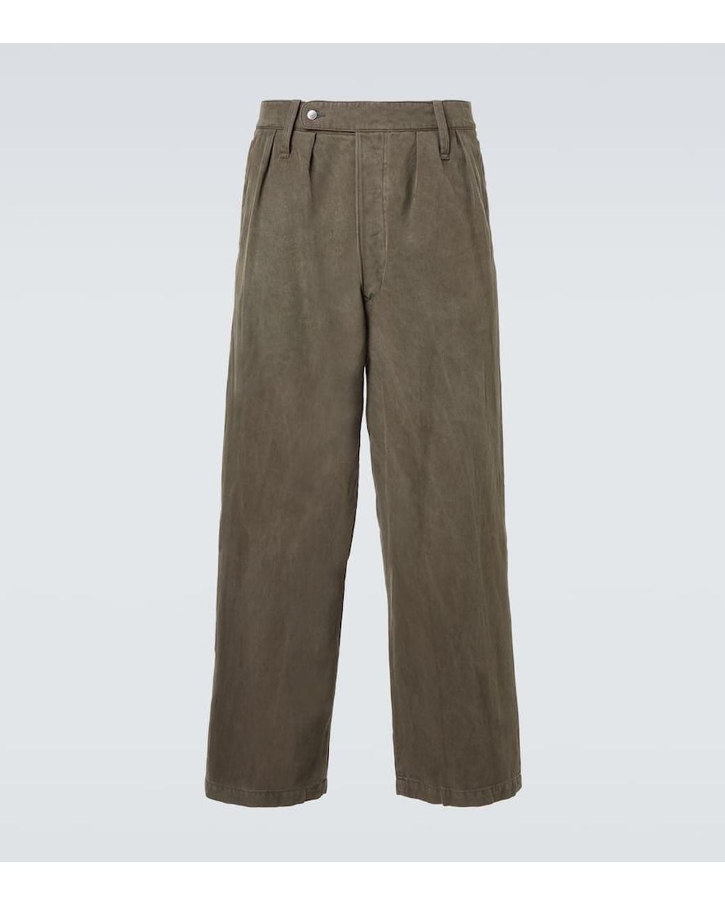 A.PRESSE Silk And Cotton Wide-Leg Pants in Green for Men | Lyst UK