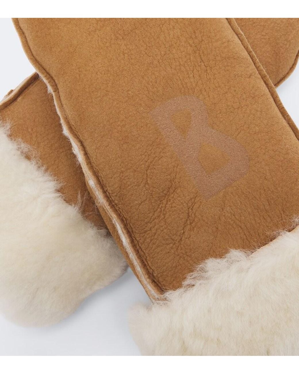 Bogner Brown Inuit Shearling-Lined Suede Mittens