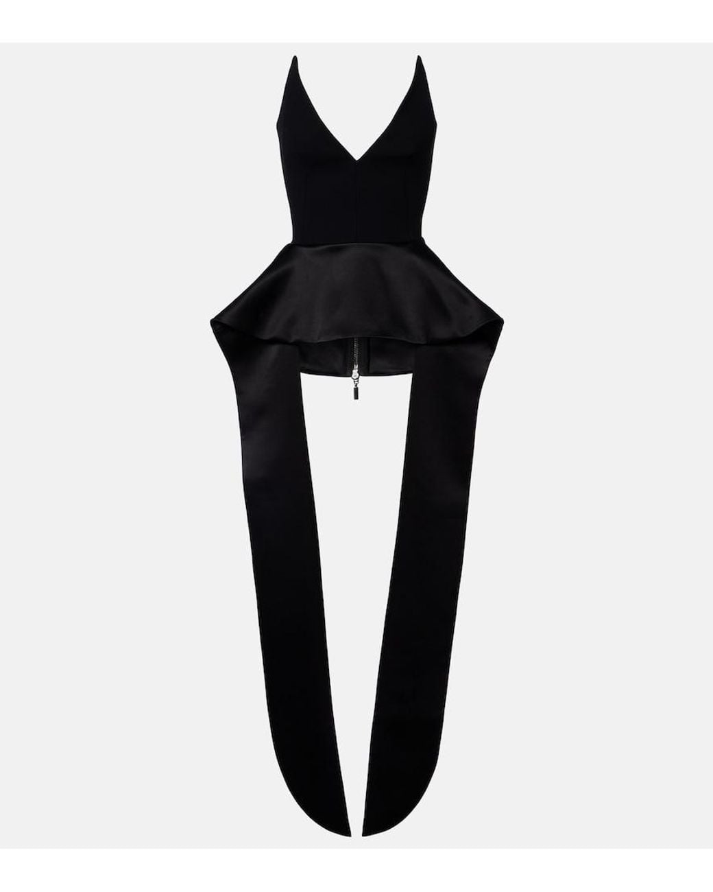 Maticevski Black Frame Peplum Satin Top