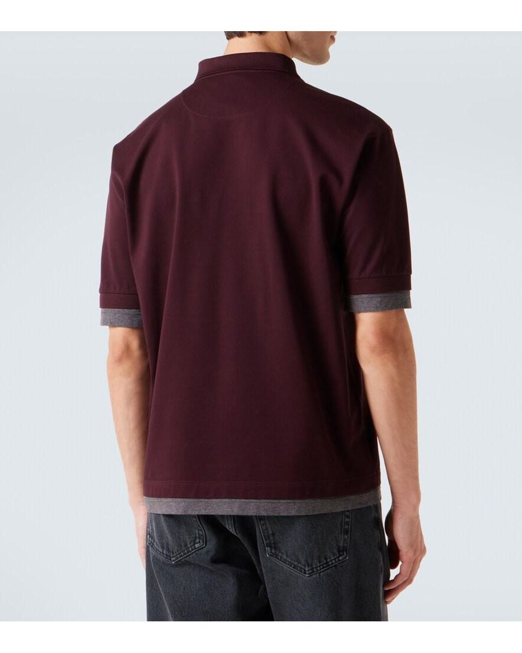 Prada Red Cotton Polo Shirt for men