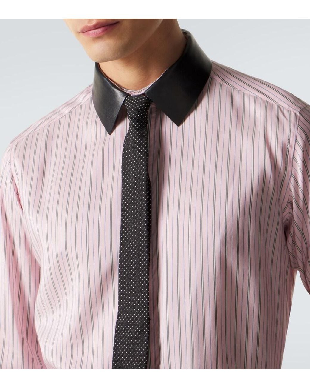 Tom Ford Pink Striped Silk Shirt for men