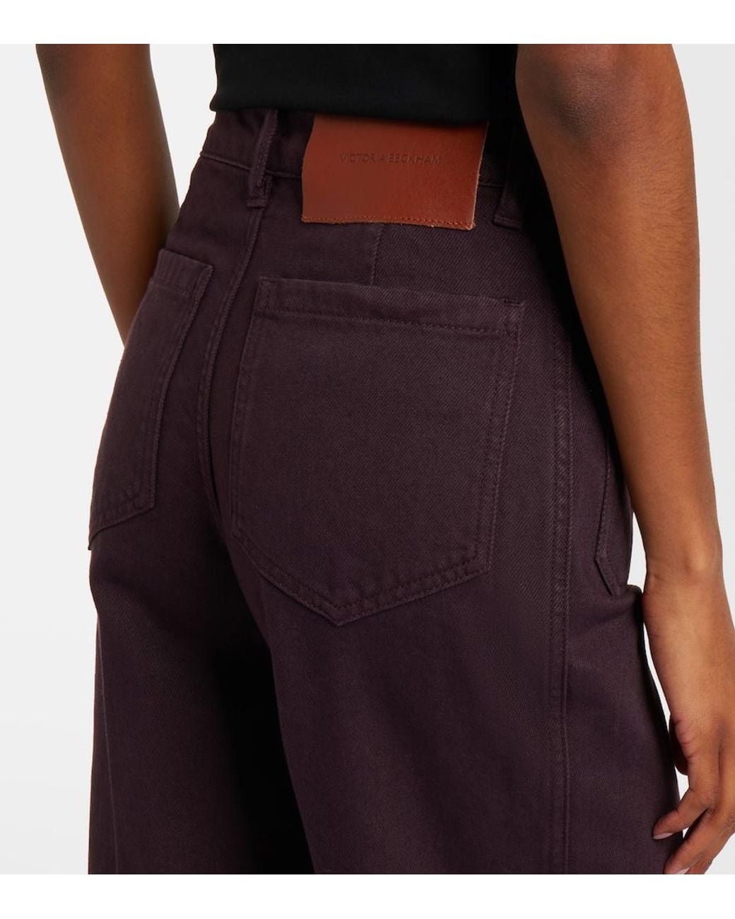 Victoria Beckham Purple Alina Wide-Leg Jeans