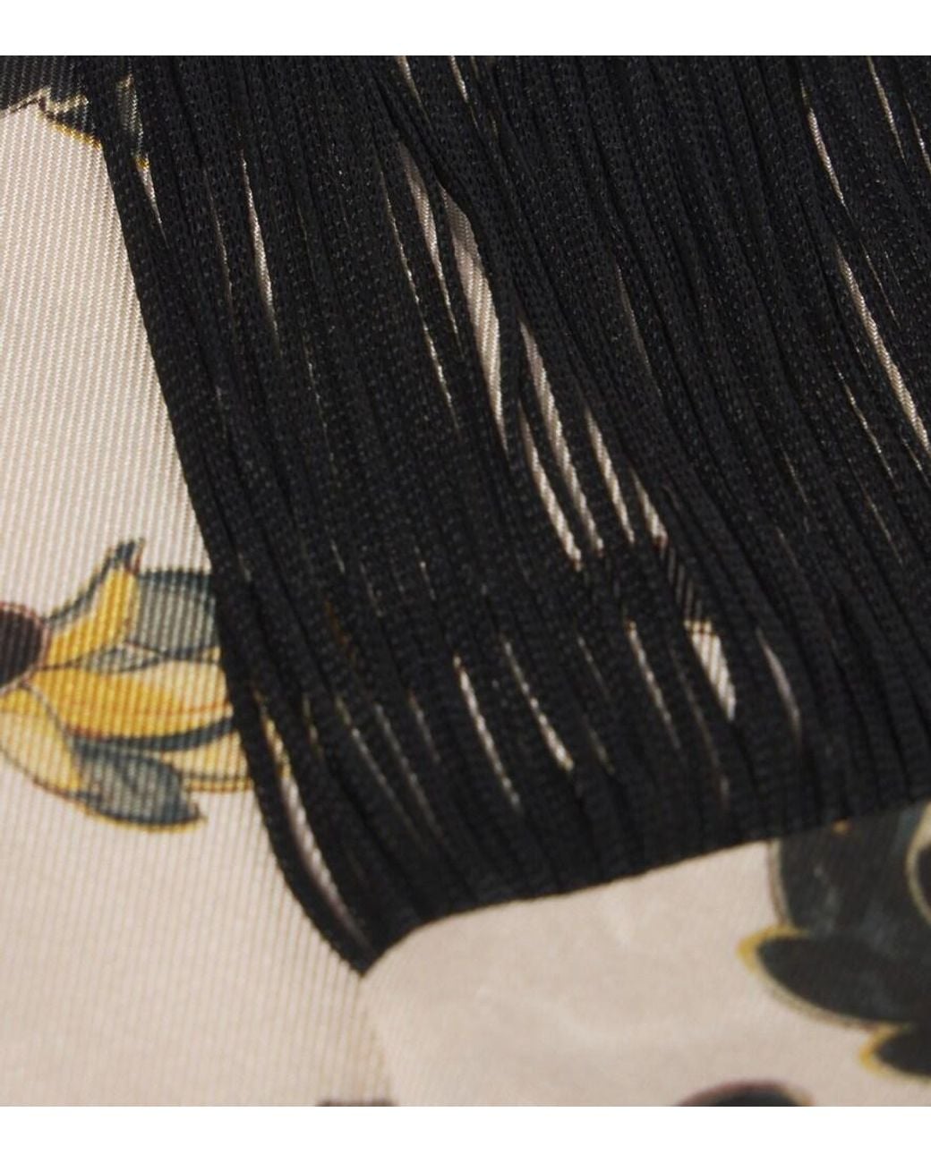 LaDoubleJ Metallic Printed Fringed Silk Twill Scarf
