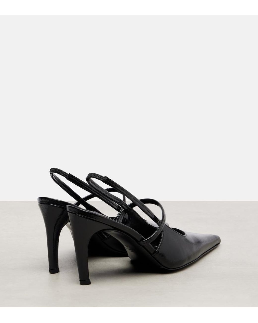 Totême Black Leather Slingback Pumps
