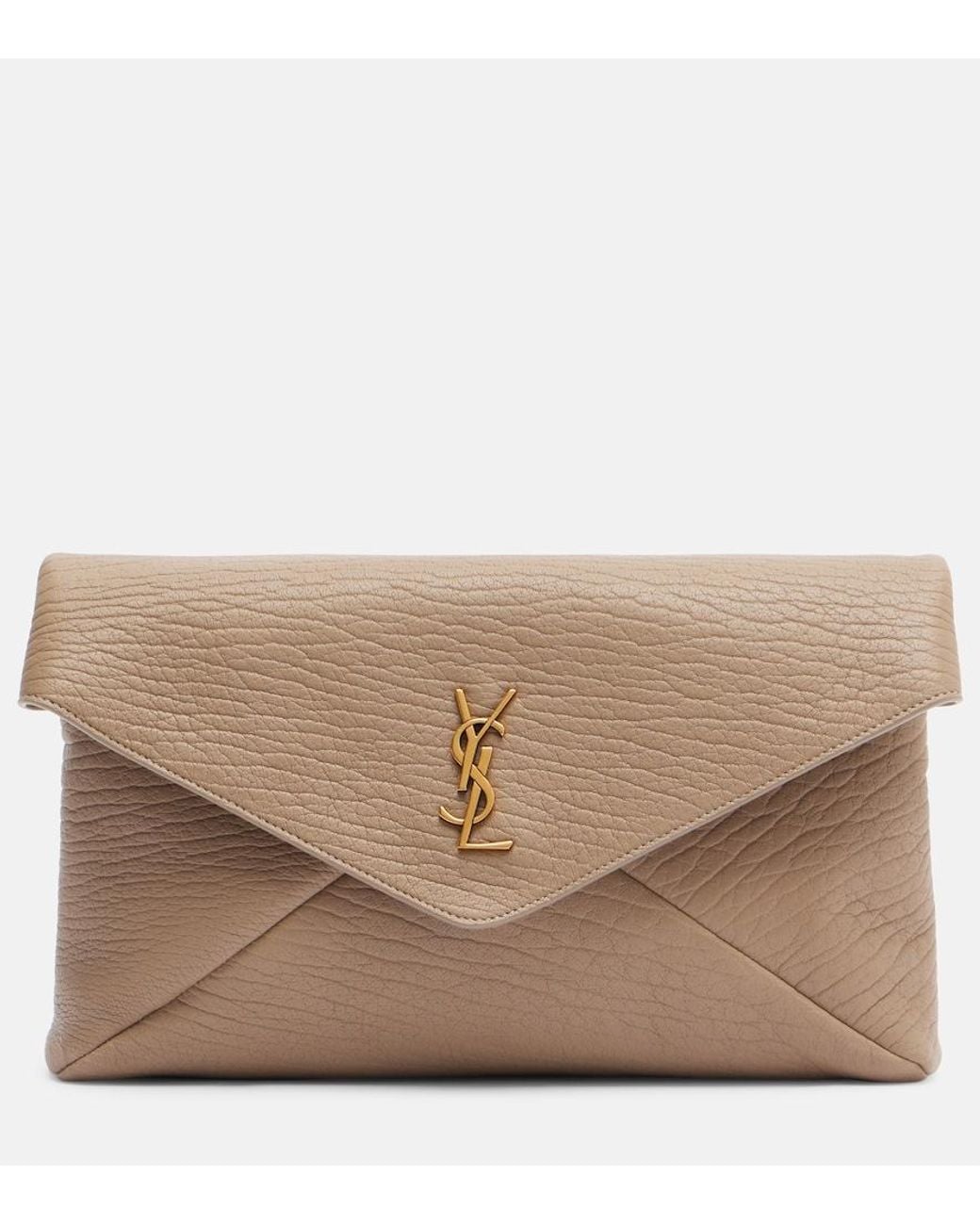 Clutch Cassandre Large di Saint Laurent in Natural