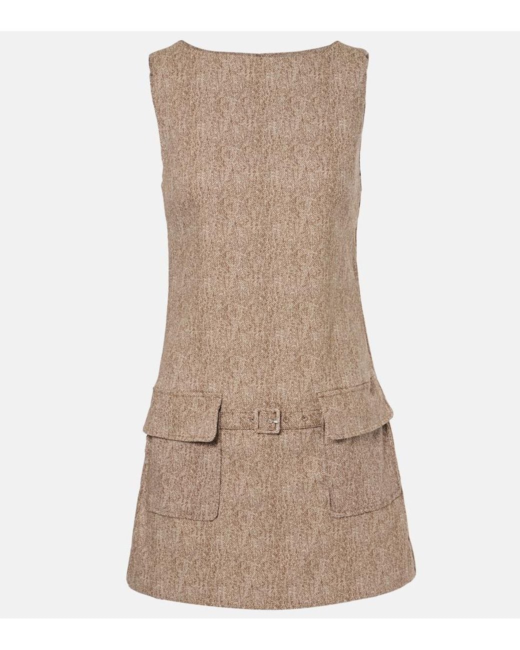 Staud Brown Sheila Belted Midi Dress