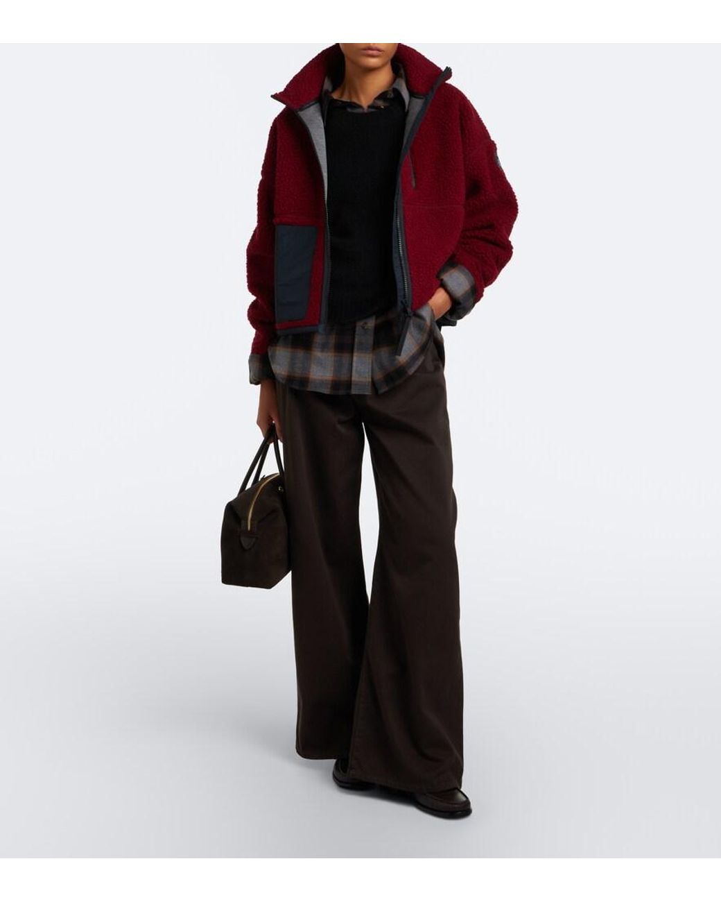 Canada Goose Red Simcoe Wool-Blend Fleece Jacket