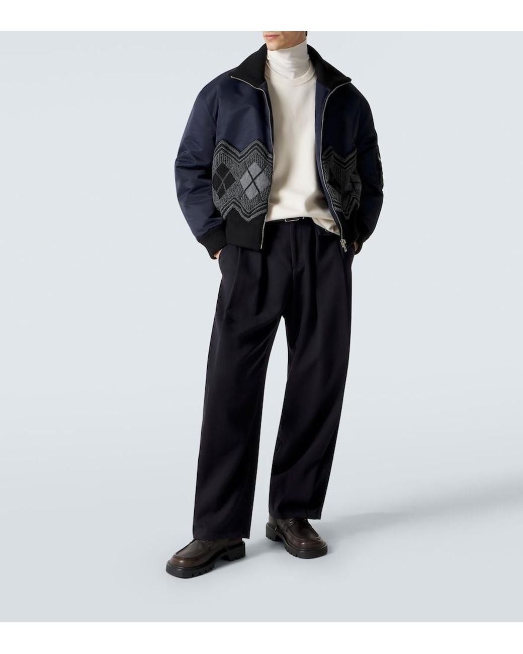 Loewe Black Argyle Technical Twill Jacket for men
