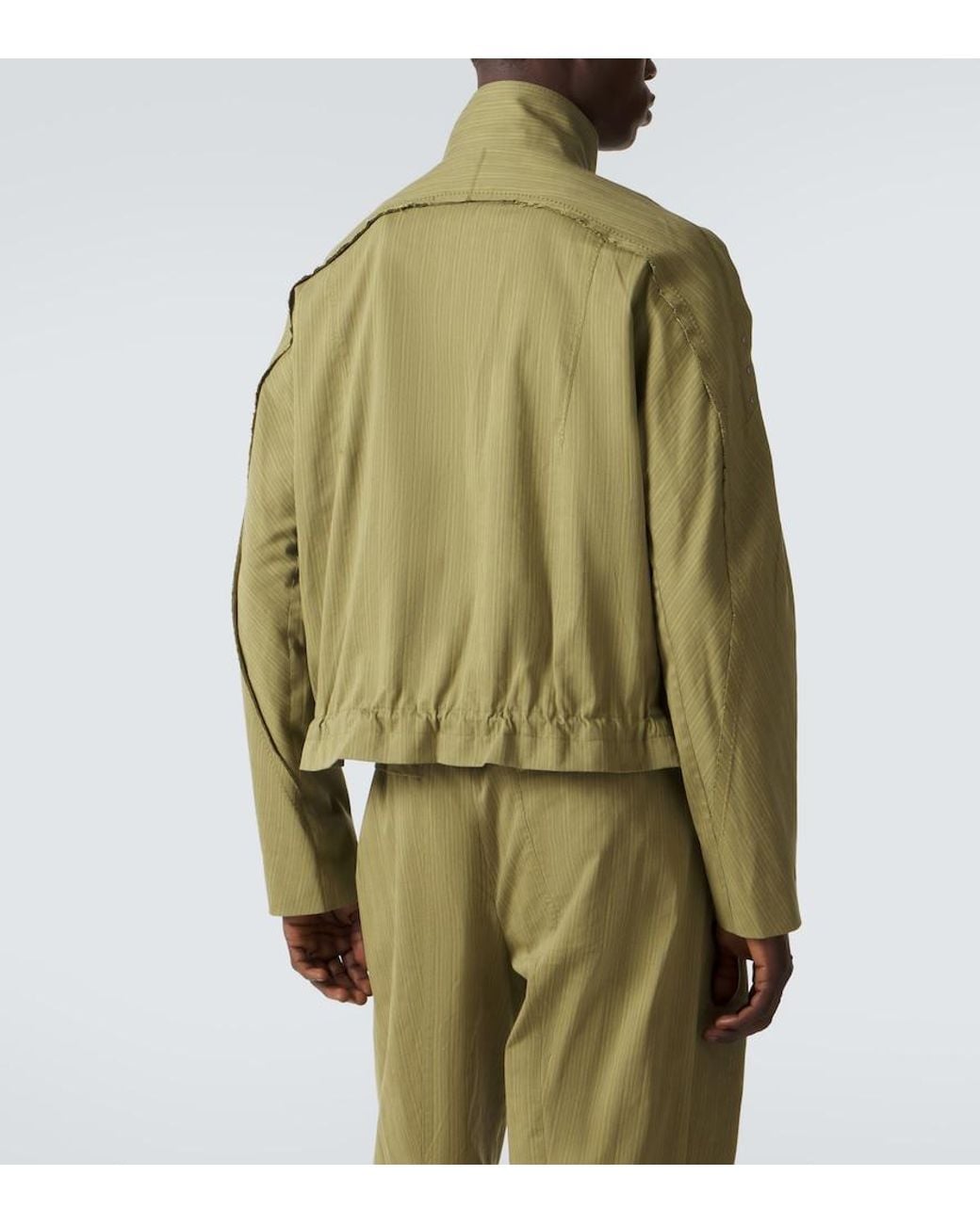 Kiko Kostadinov Green Egreta Stiped Cotton-Blend Jacket for men