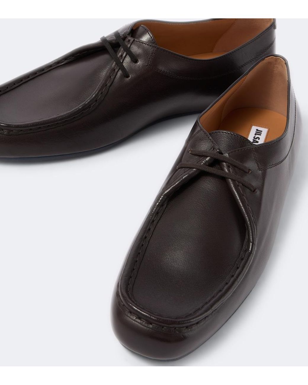 Jil Sander Brown Hood Leather Lace-Up Shoes for men