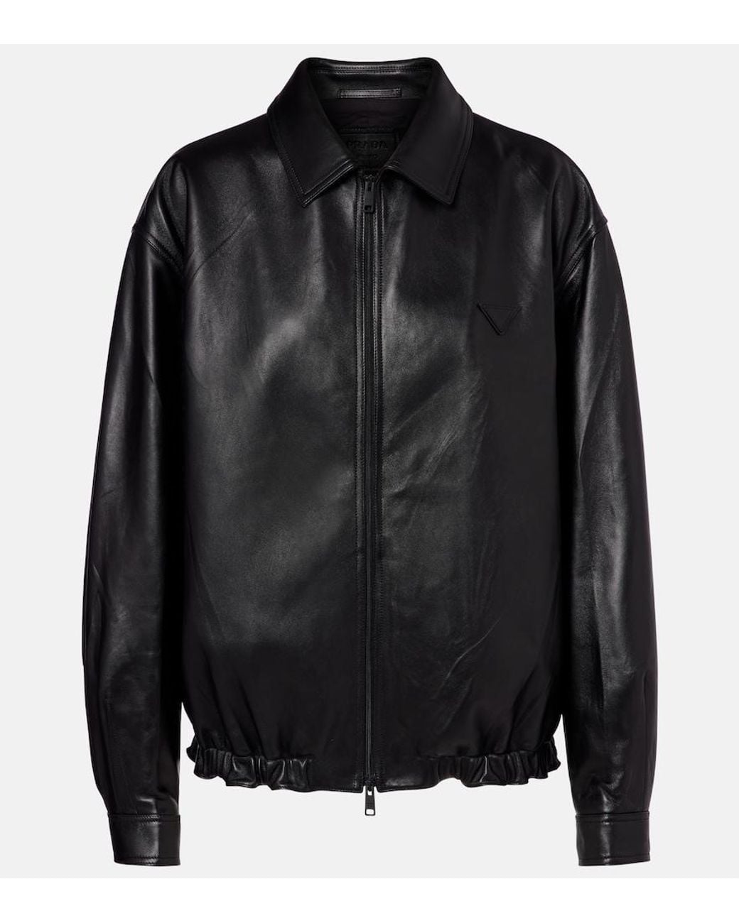 Prada Black Leather Blouson Jacket