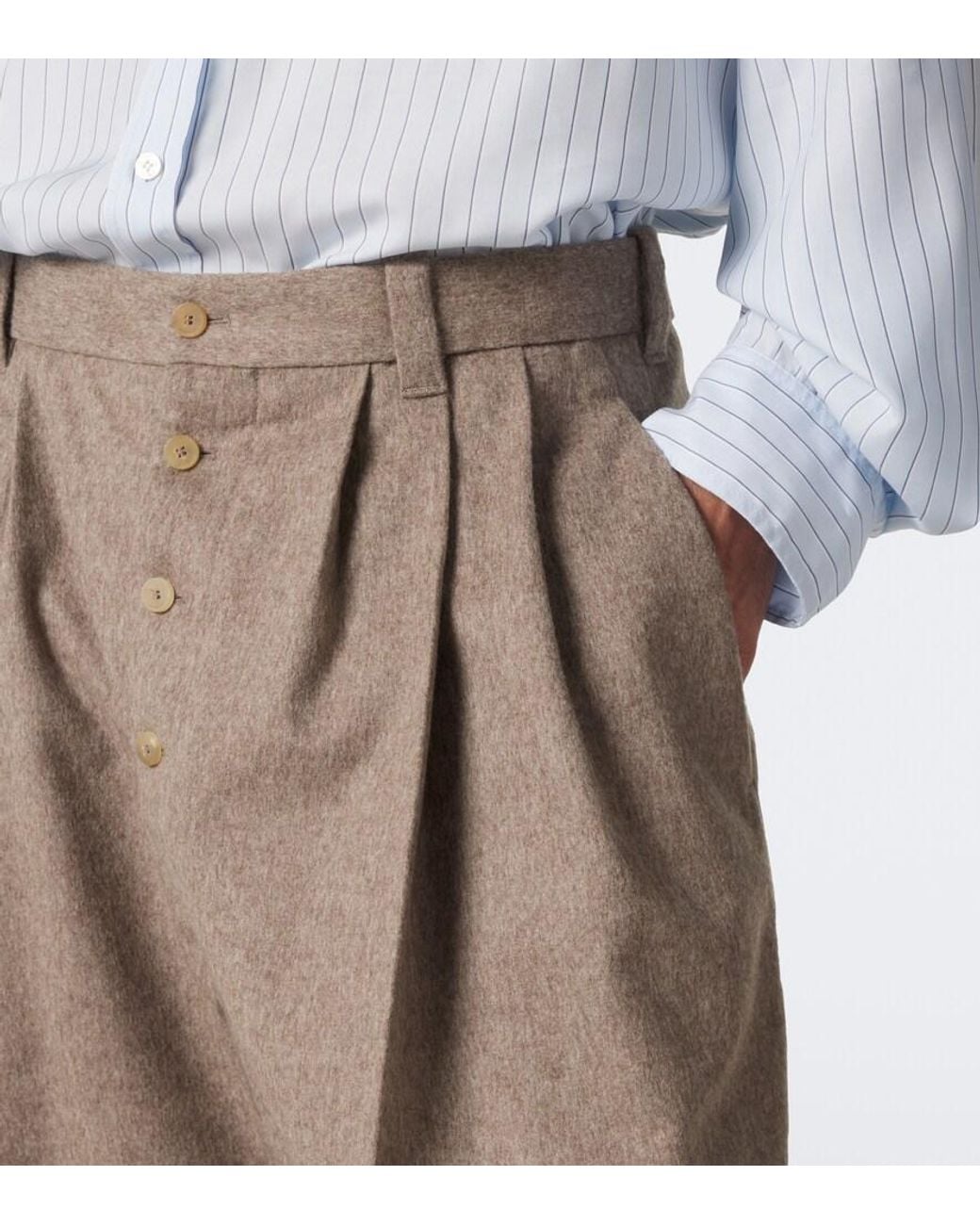 Jacquemus Natural Fernando Virgin Wool Barrel-Leg Pants for men
