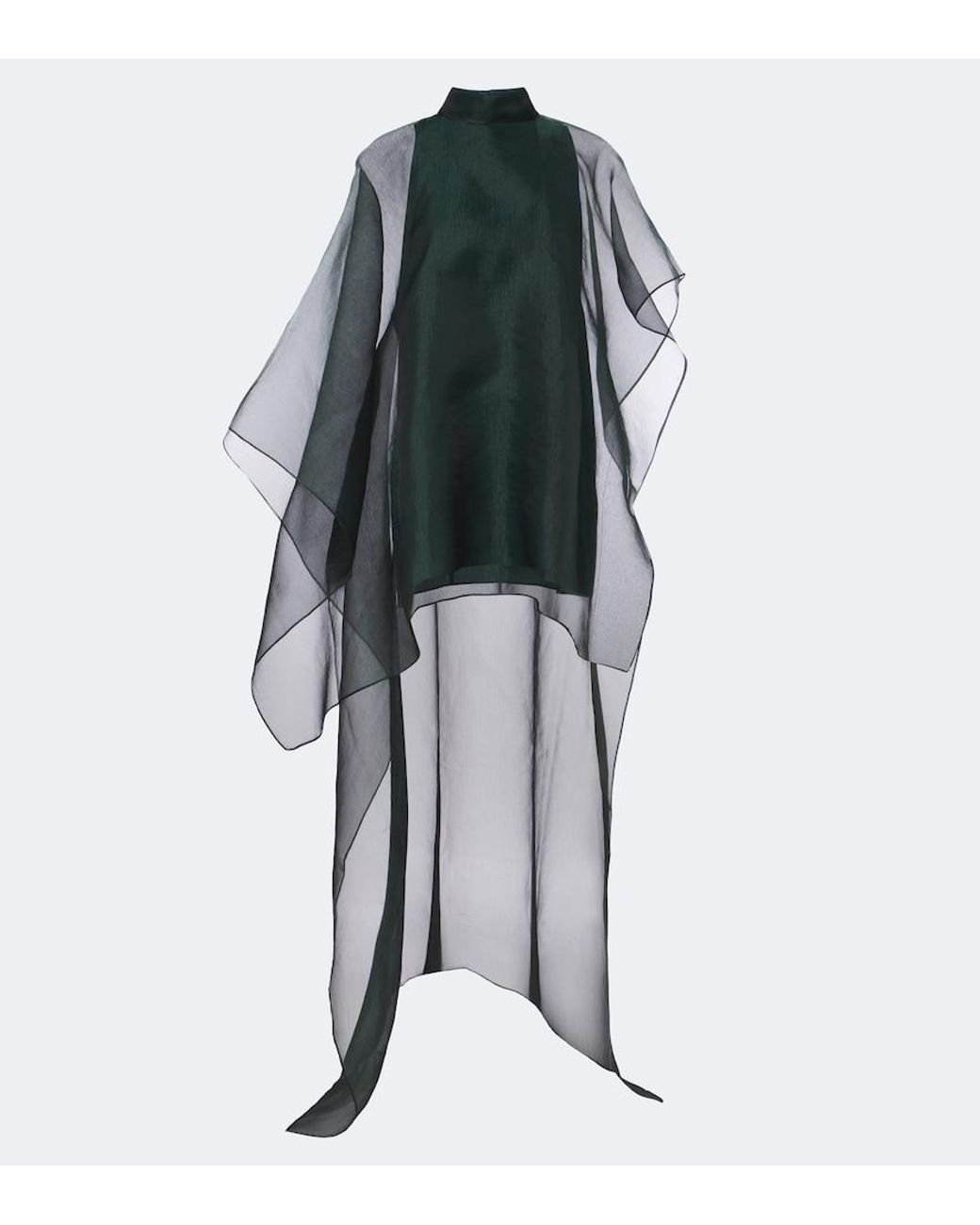 Taller Marmo Gray Dallas Asymmetric Organza Kaftan