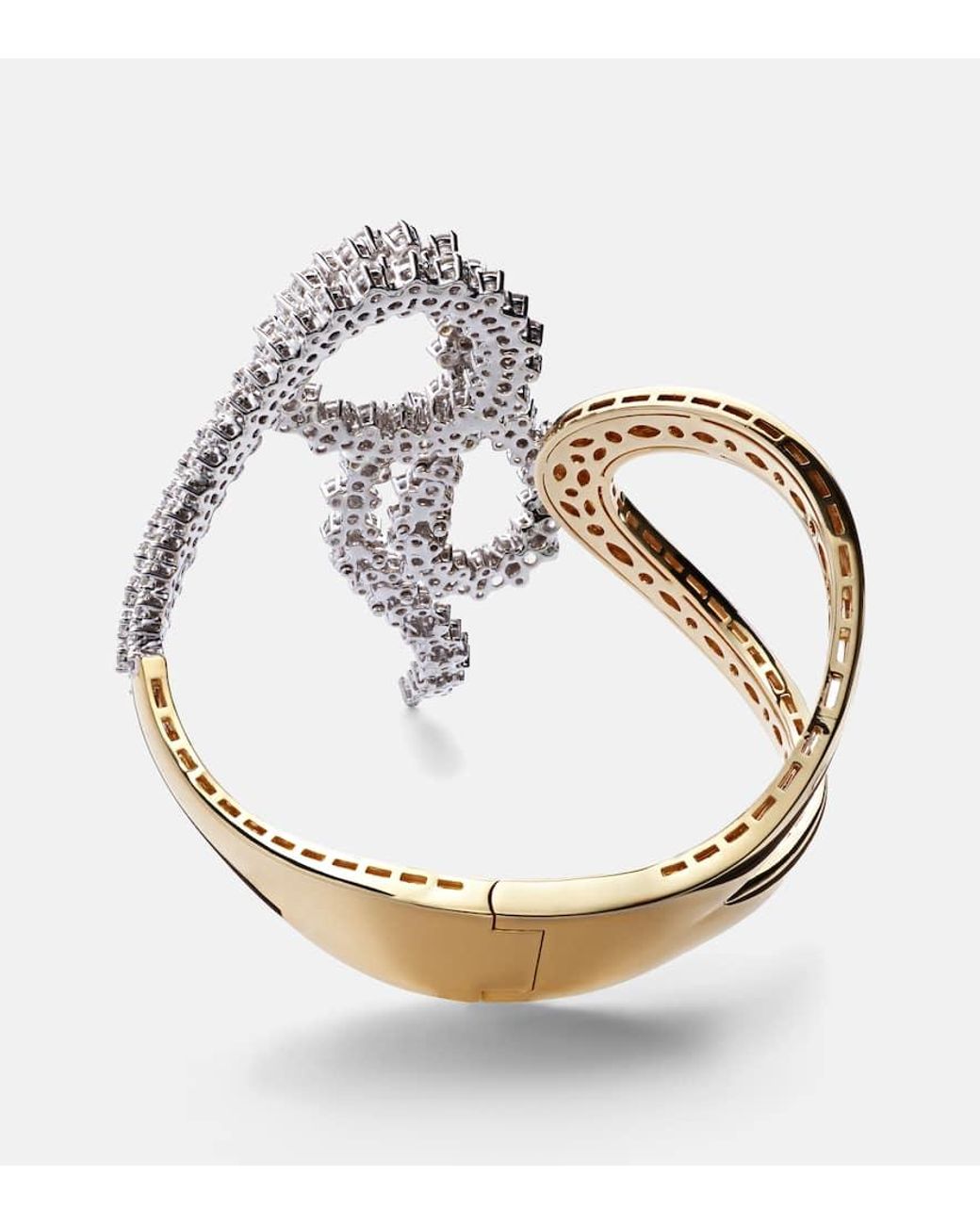 YEPREM White Armreif Golden Strada Aus 18Kt Gelb- Und Weissgold (750/1000) Mit Diamanten