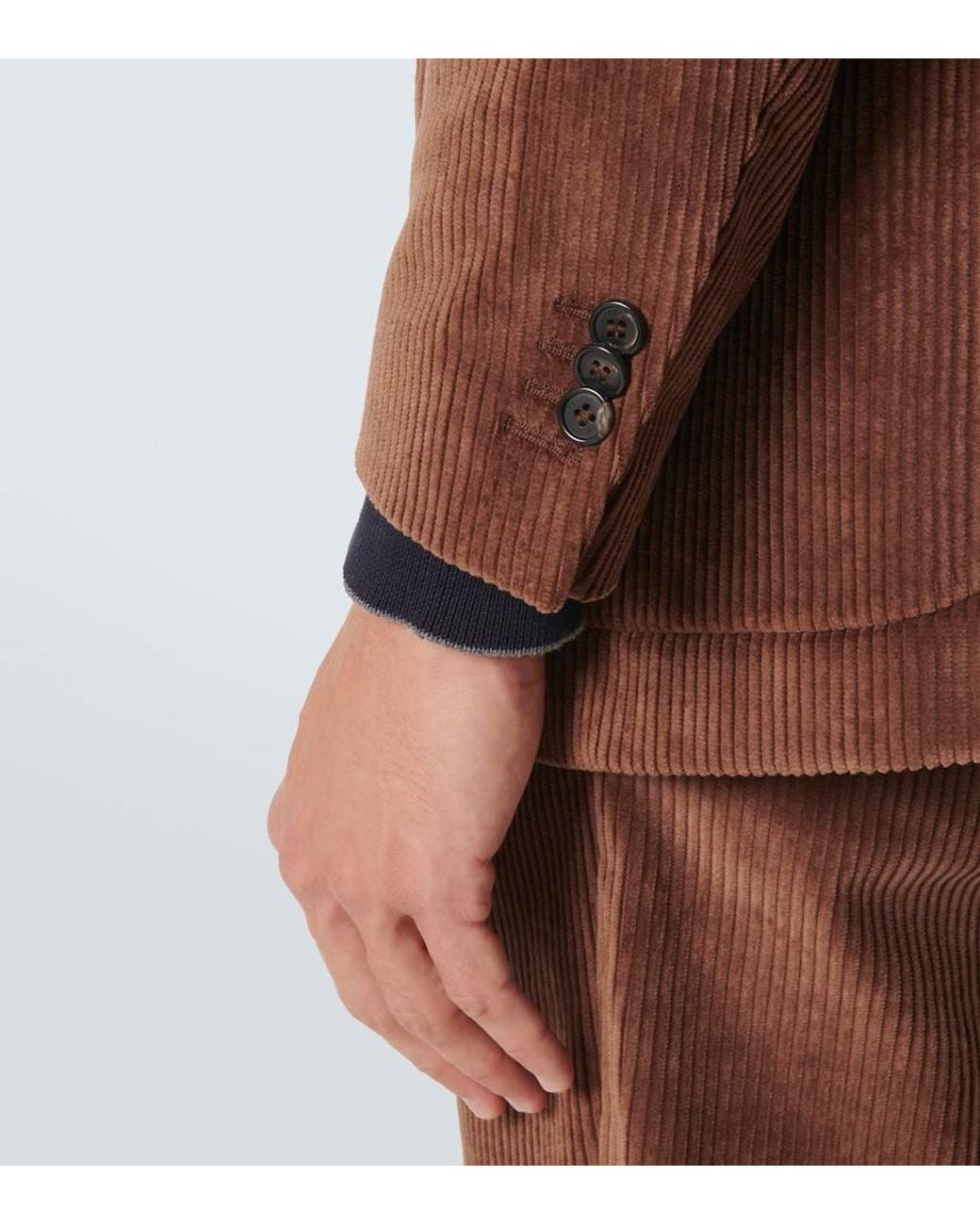 Slowear Brown Cotton Corduroy Blazer for men