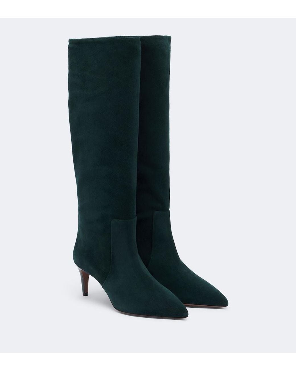 Paris Texas Blue Stiletto Suede Knee-High Boots