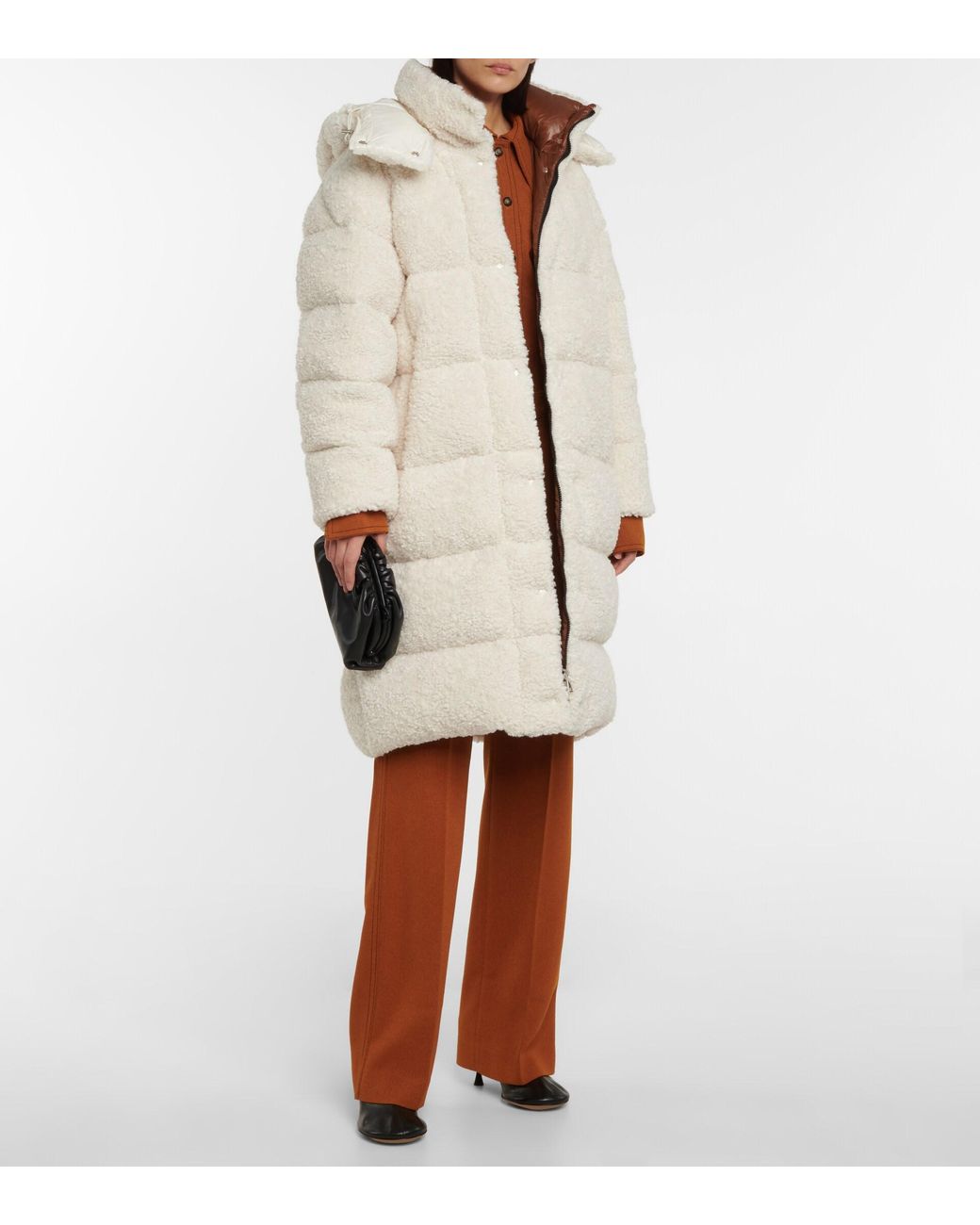 Moncler Hainardia Faux Fur Down Coat in Gray | Lyst