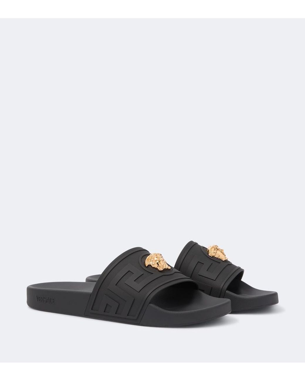 Versace Black La Medusa Slides for men