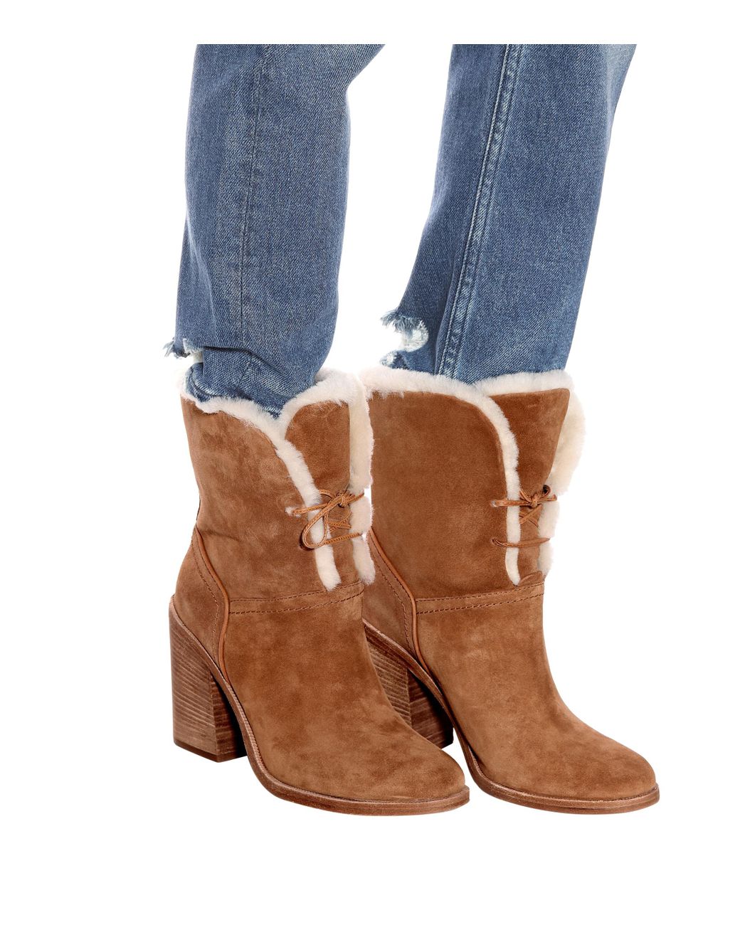 UGG Jerene Suede Ankle Boots in Brown | Lyst