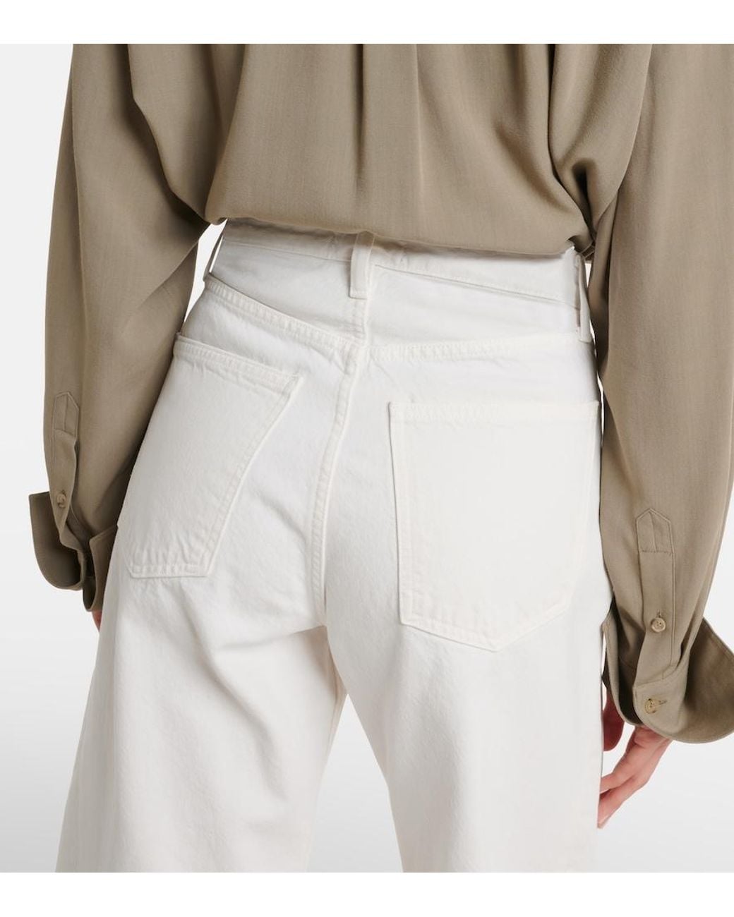 Agolde White Luna Barrel-Leg Jeans