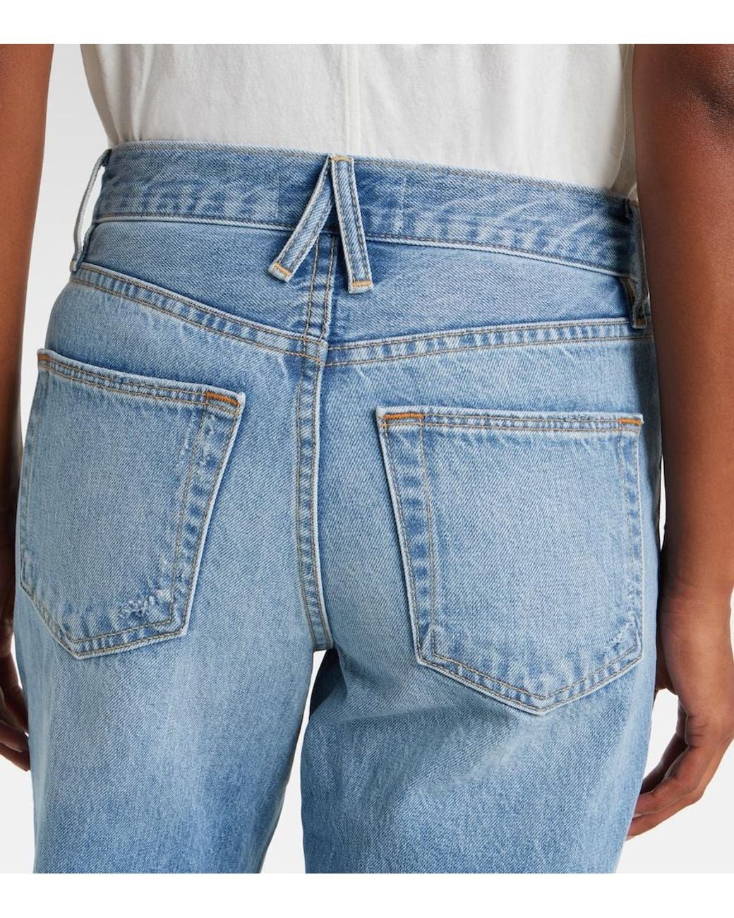 SLVRLAKE Denim Blue Selena Mid-Rise Wide-Leg Jeans