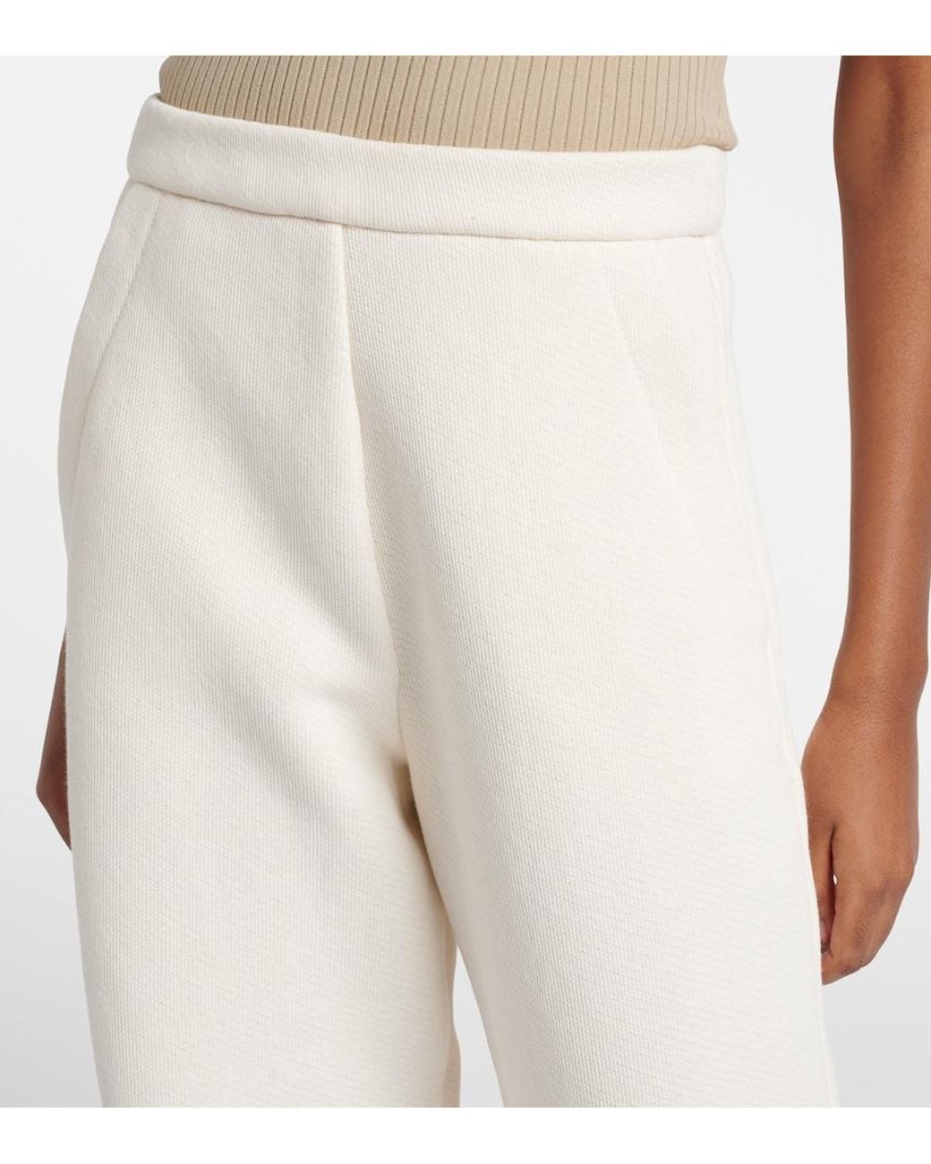 Max Mara White Dente Cotton-Blend Sweatpants
