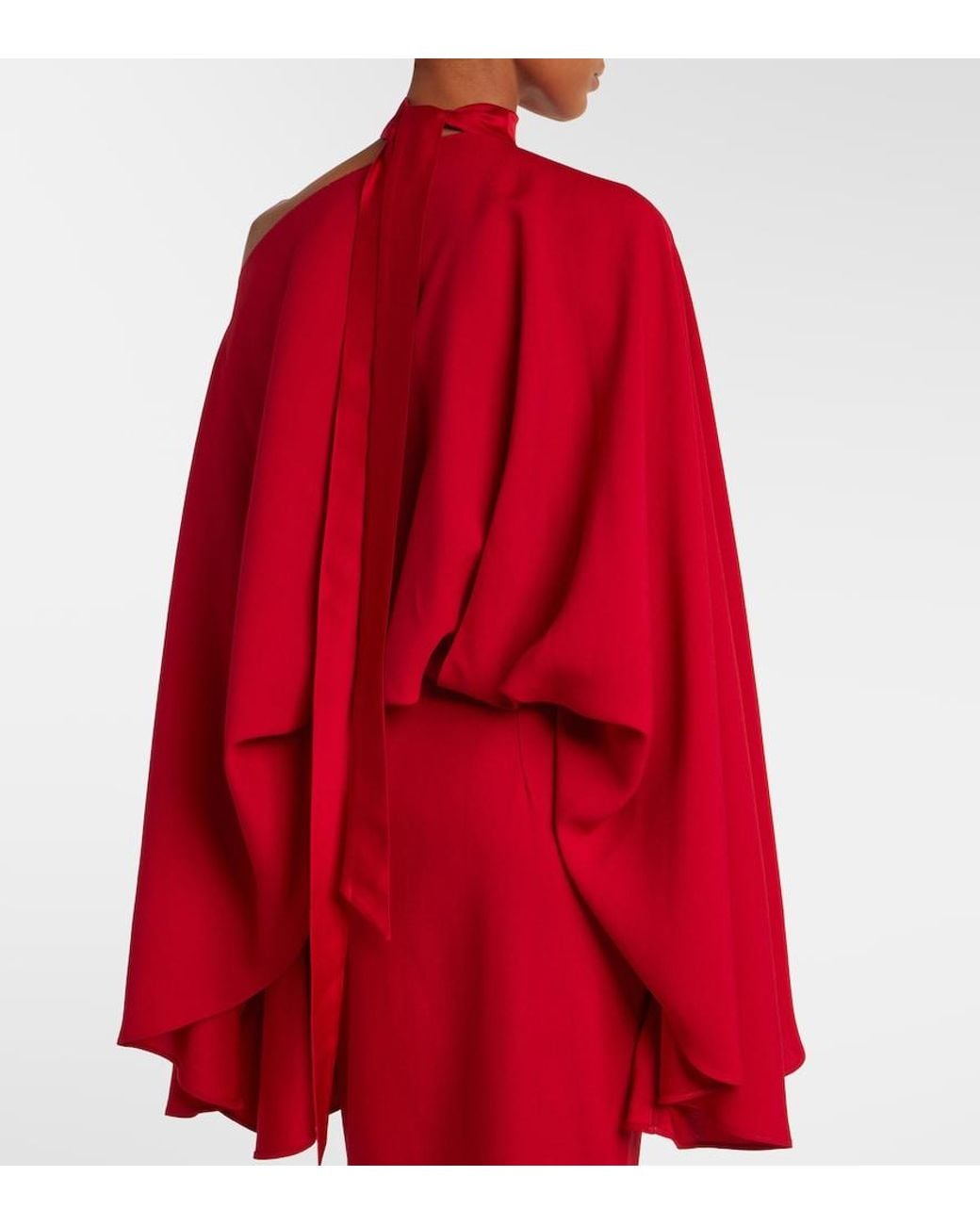 ‎Taller Marmo Red Brooks Scarf-Detail Crepe Maxi Dress