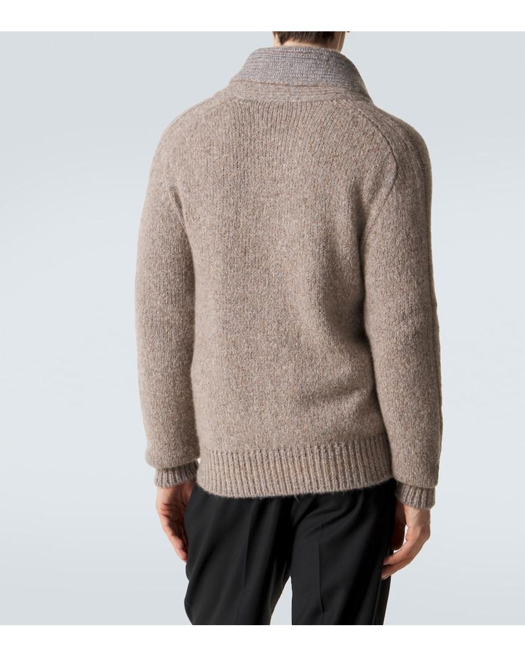 Brioni Gray Cashmere And Silk Cardigan for men