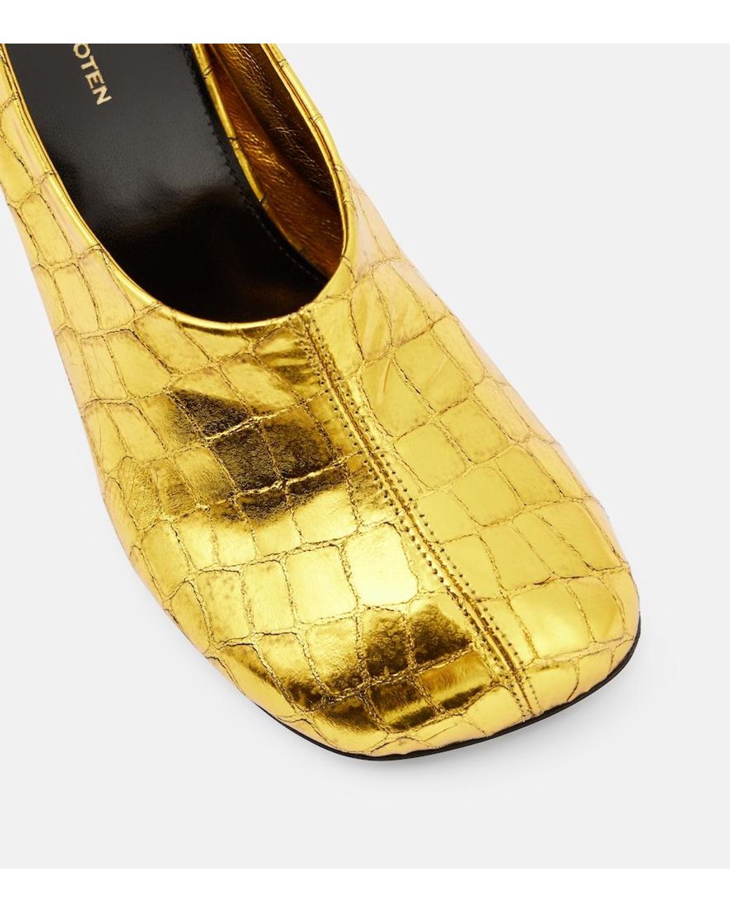 Dries Van Noten Yellow Square Toe Heels