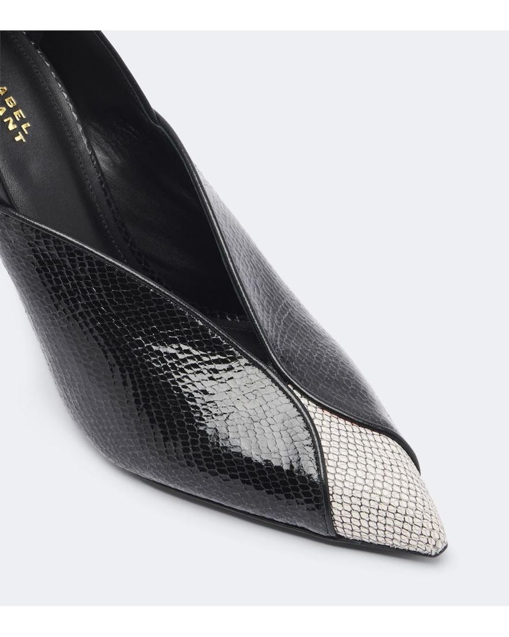 Isabel Marant Black Luza Snake-Effect Leather Pumps