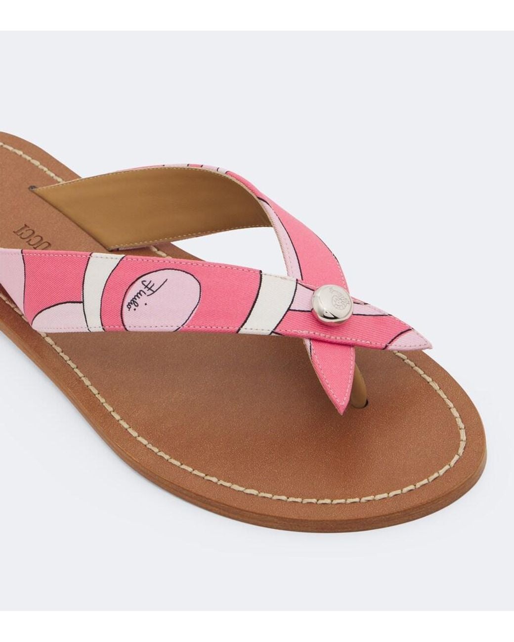 Emilio Pucci Pink Marmo Thong Sandals