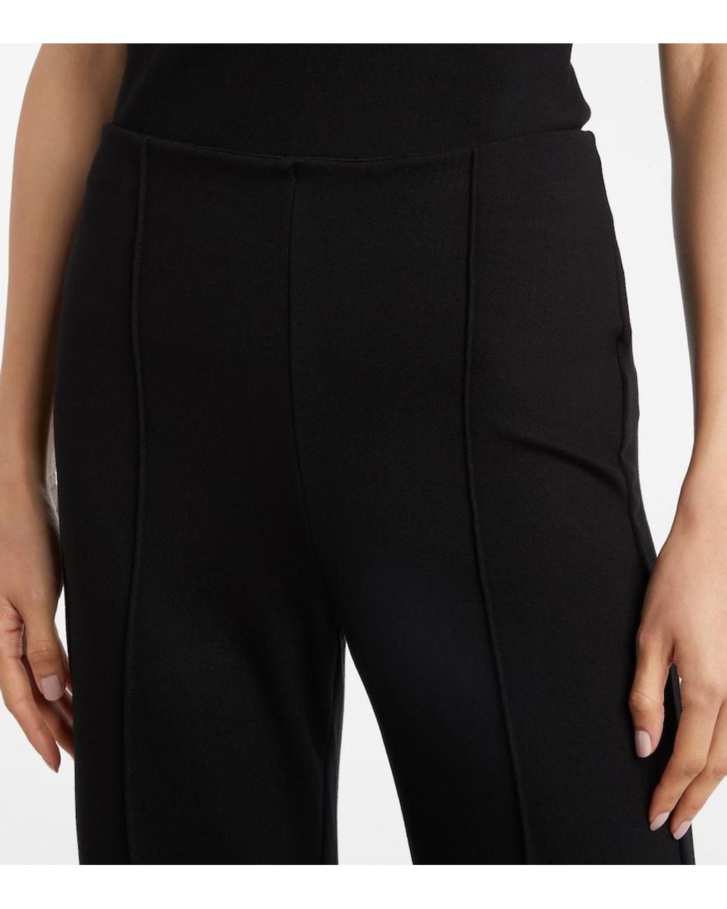 Leset Black Rio Jersey Wide-Leg Pants