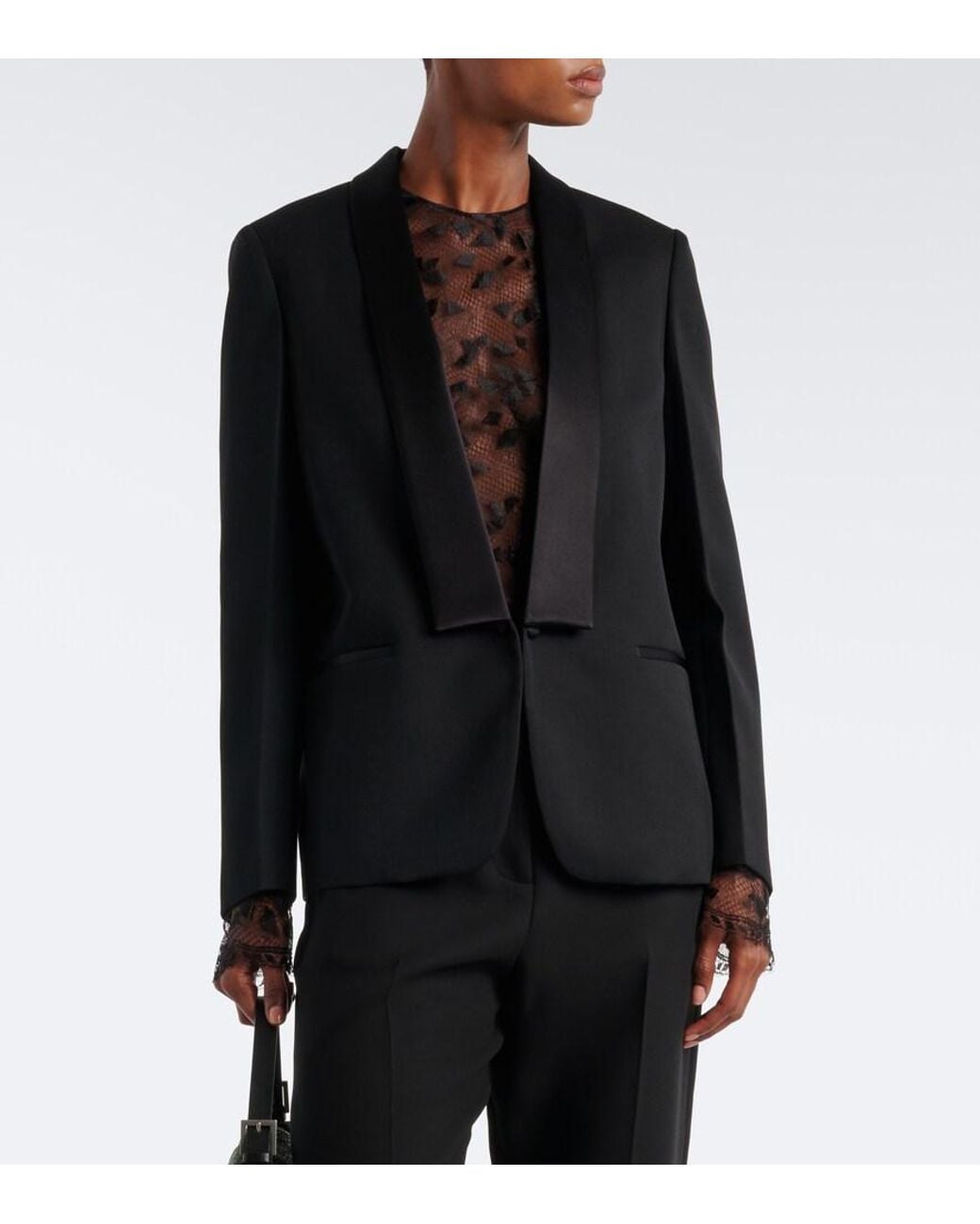 Fendi Black Virgin Wool Tuxedo Jacket