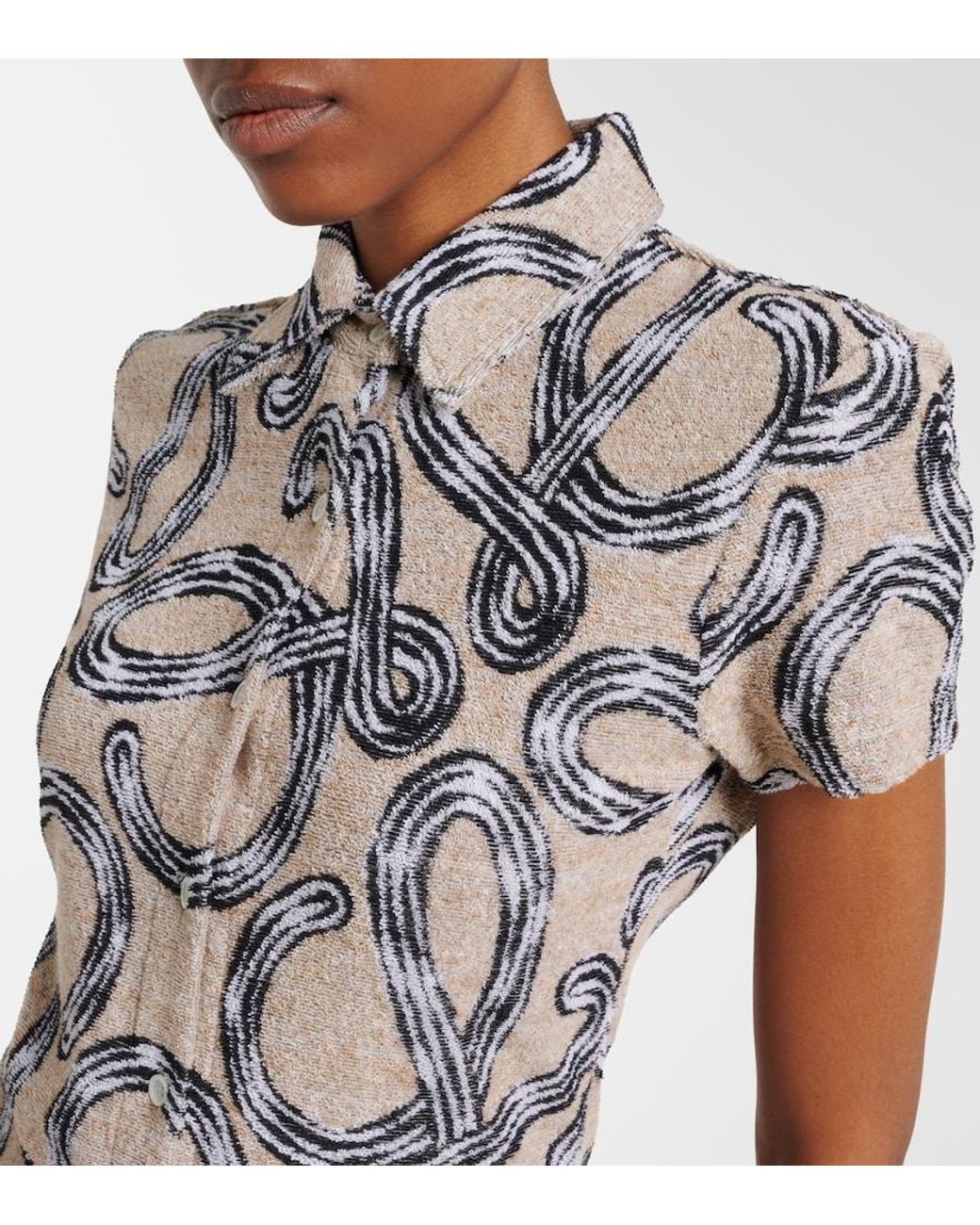 Loewe White Paula's Ibiza Anagram Cotton-Blend Shirt