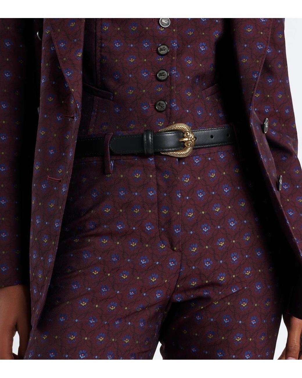 Etro Black Leather Belt