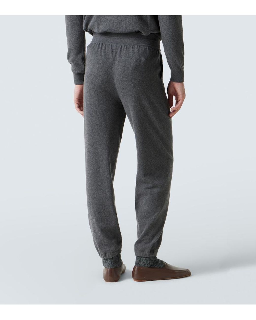 Loro Piana Gray Cashmere Sweatpants for men