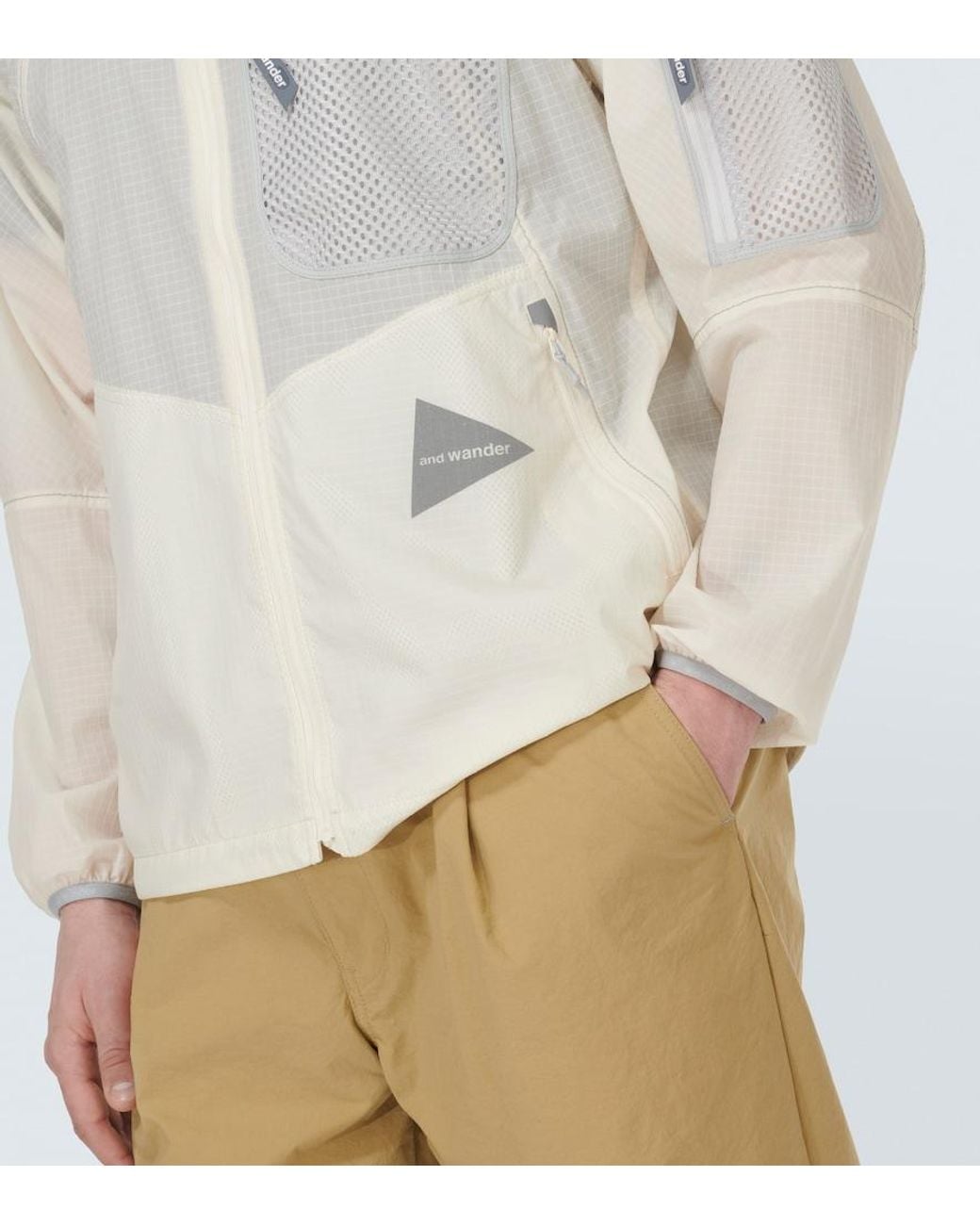 And Wander White Ripstop Jacket for men